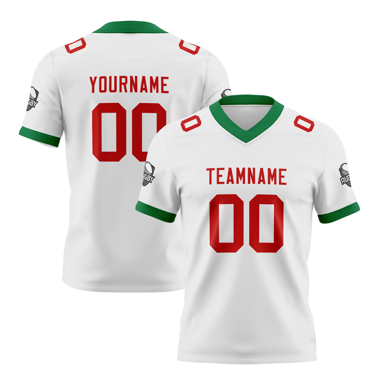 Custom White Red Football Jersey Personalized Football Shirts for Men Printed Team Name Number Logo