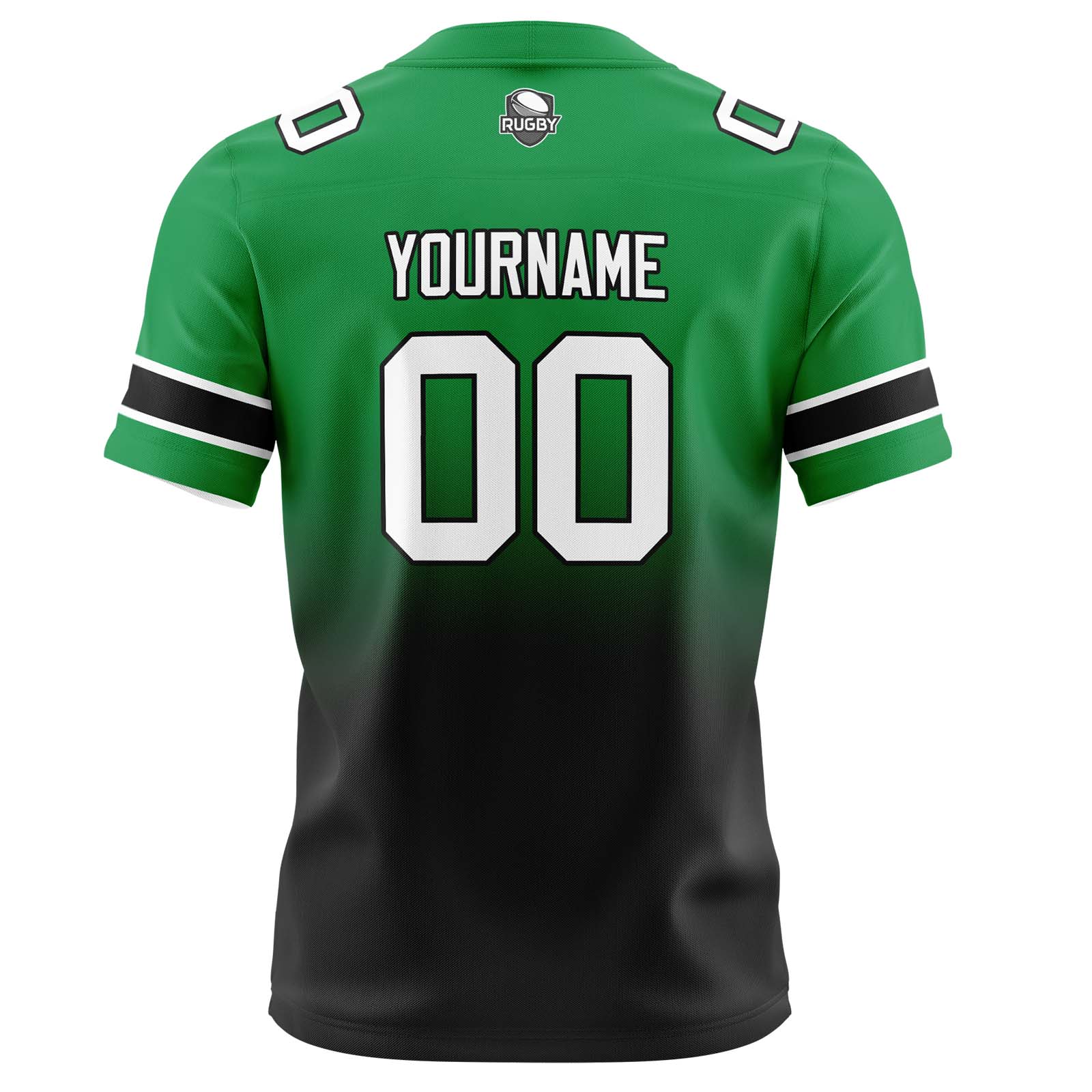 Custom Green&Black Gradient Football Jerseys Personalized Name Number Logo