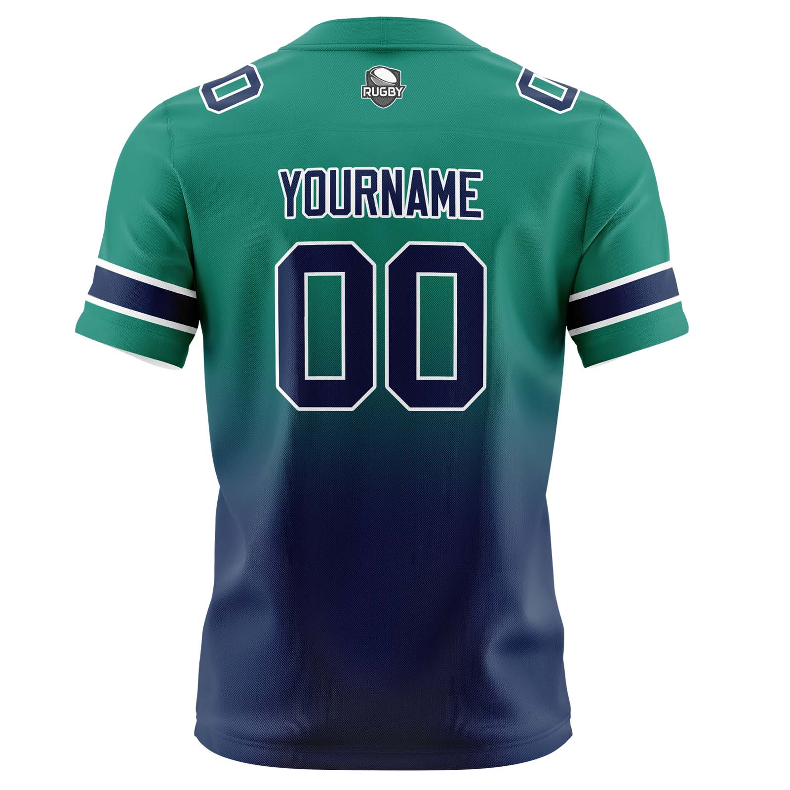 Custom Green&Navy Gradient Football Jerseys Personalized Name Number Logo