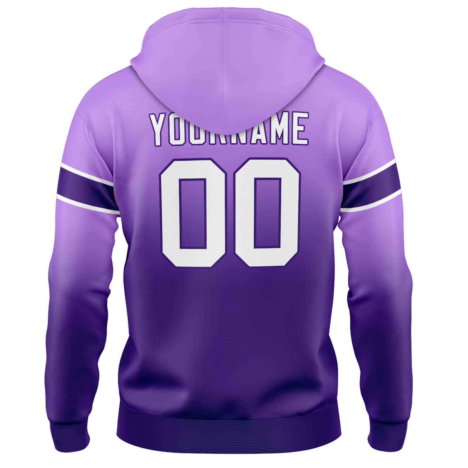 Custom Purple Gradient Hoodie for Women Men and Youths Personalized Pullover Football Sweatshirt
