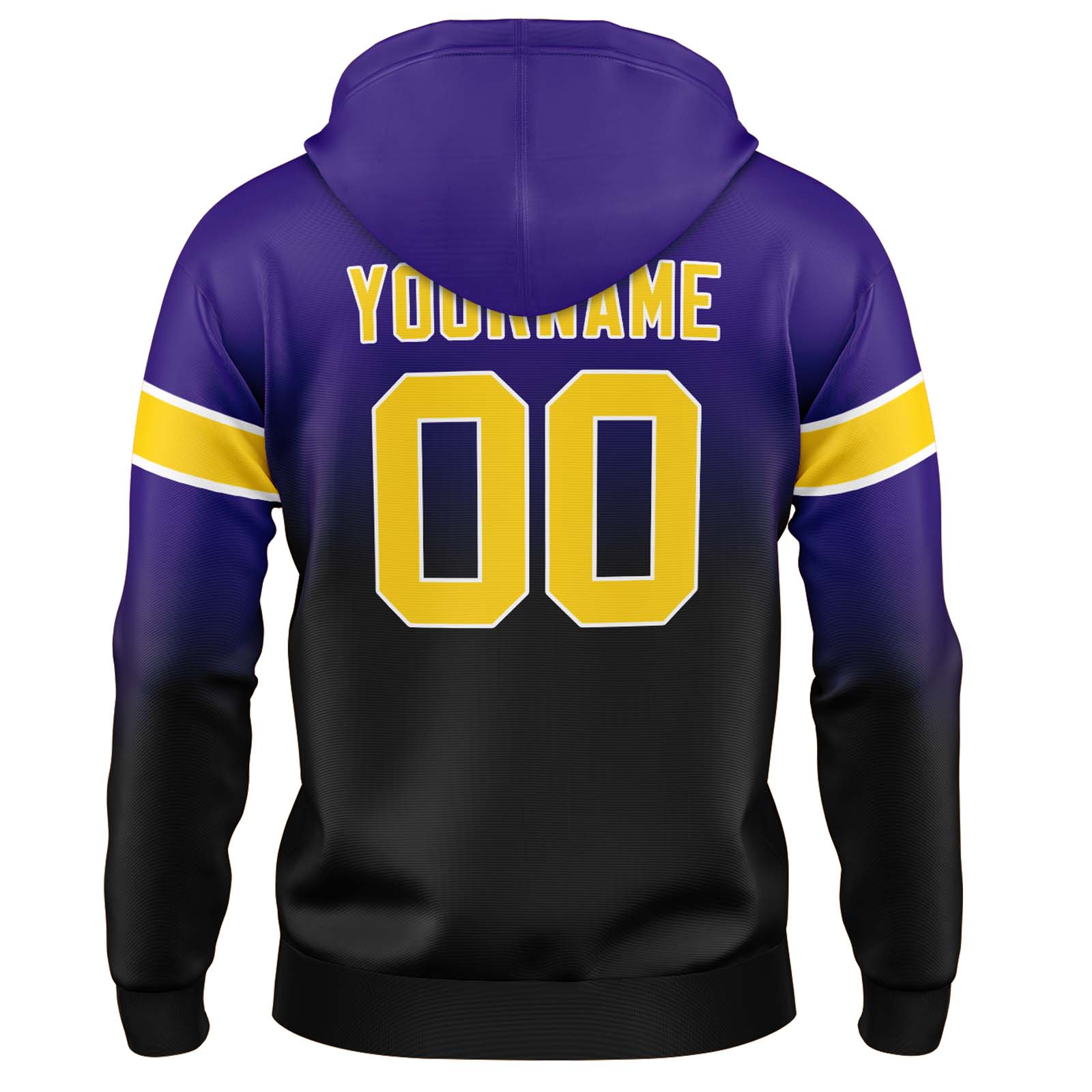 Custom Purple Black Gradient Hoodie for Women Men and Youths Personalized Pullover Football Sweatshirt