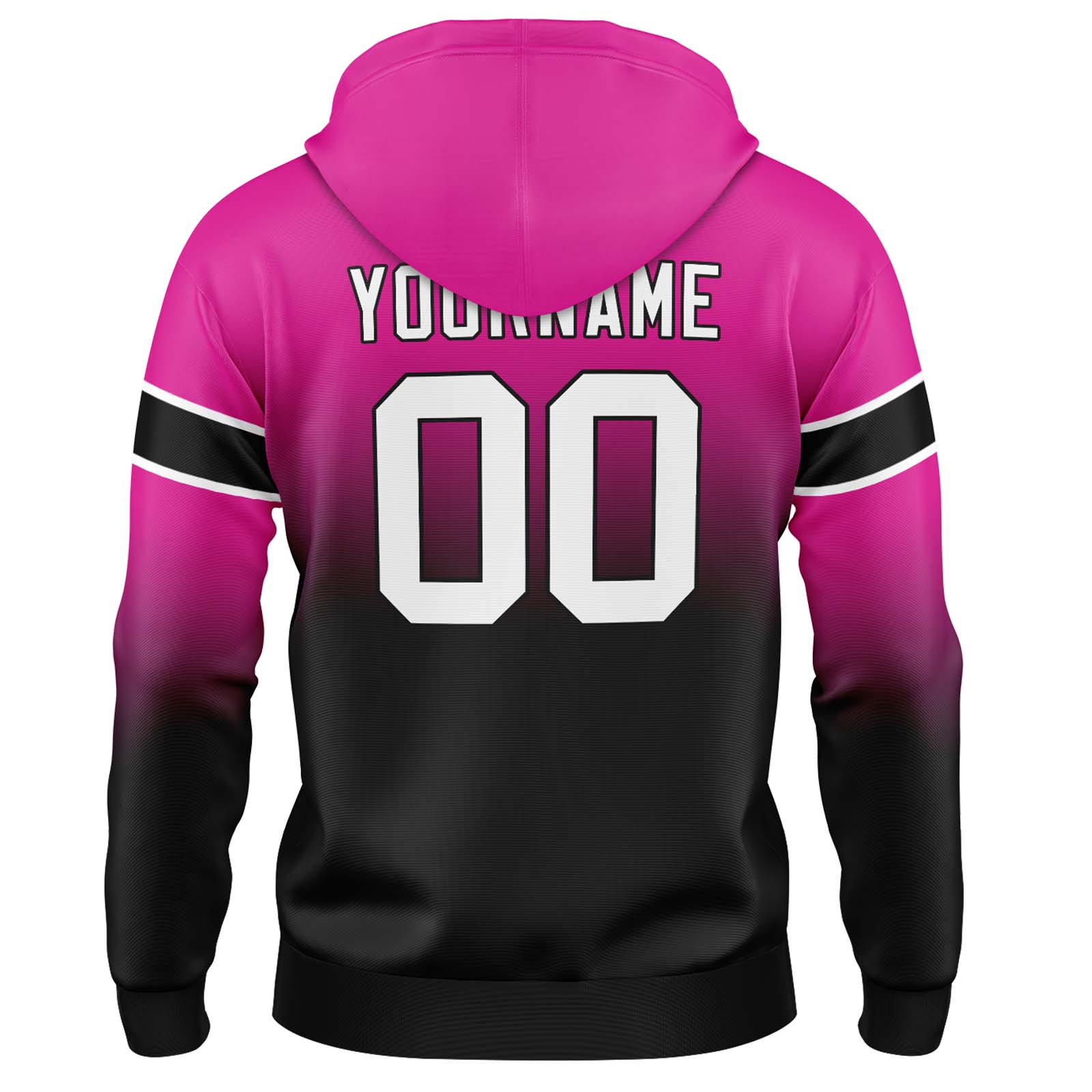 Custom Rose Black Gradient Hoodie for Women Men and Youths Personalized Pullover Football Sweatshirt