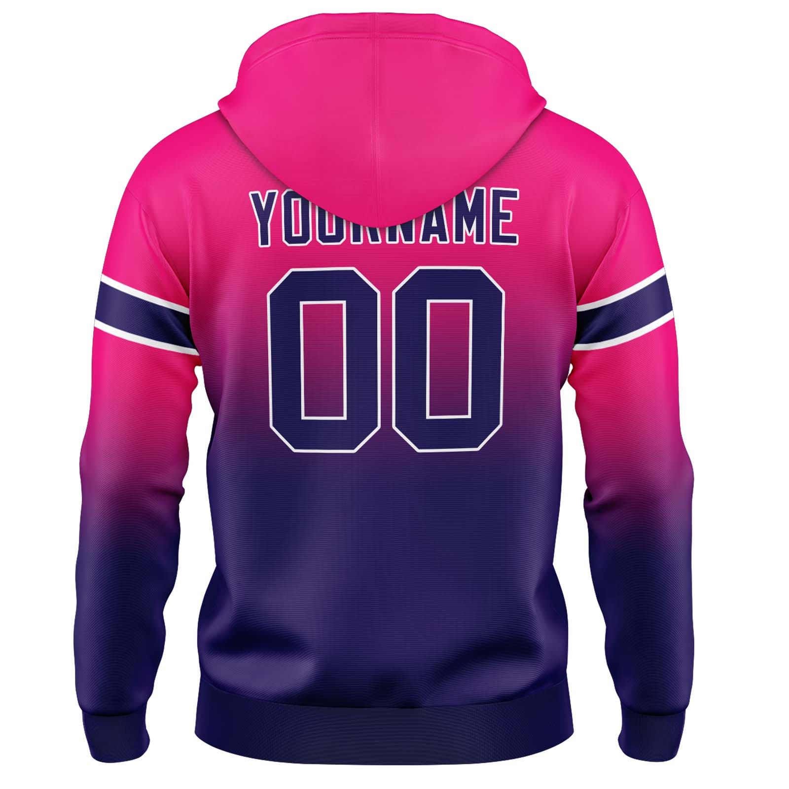 Custom Rose Dark Purple Gradient Hoodie for Women Men and Youths Personalized Pullover Football Sweatshirt