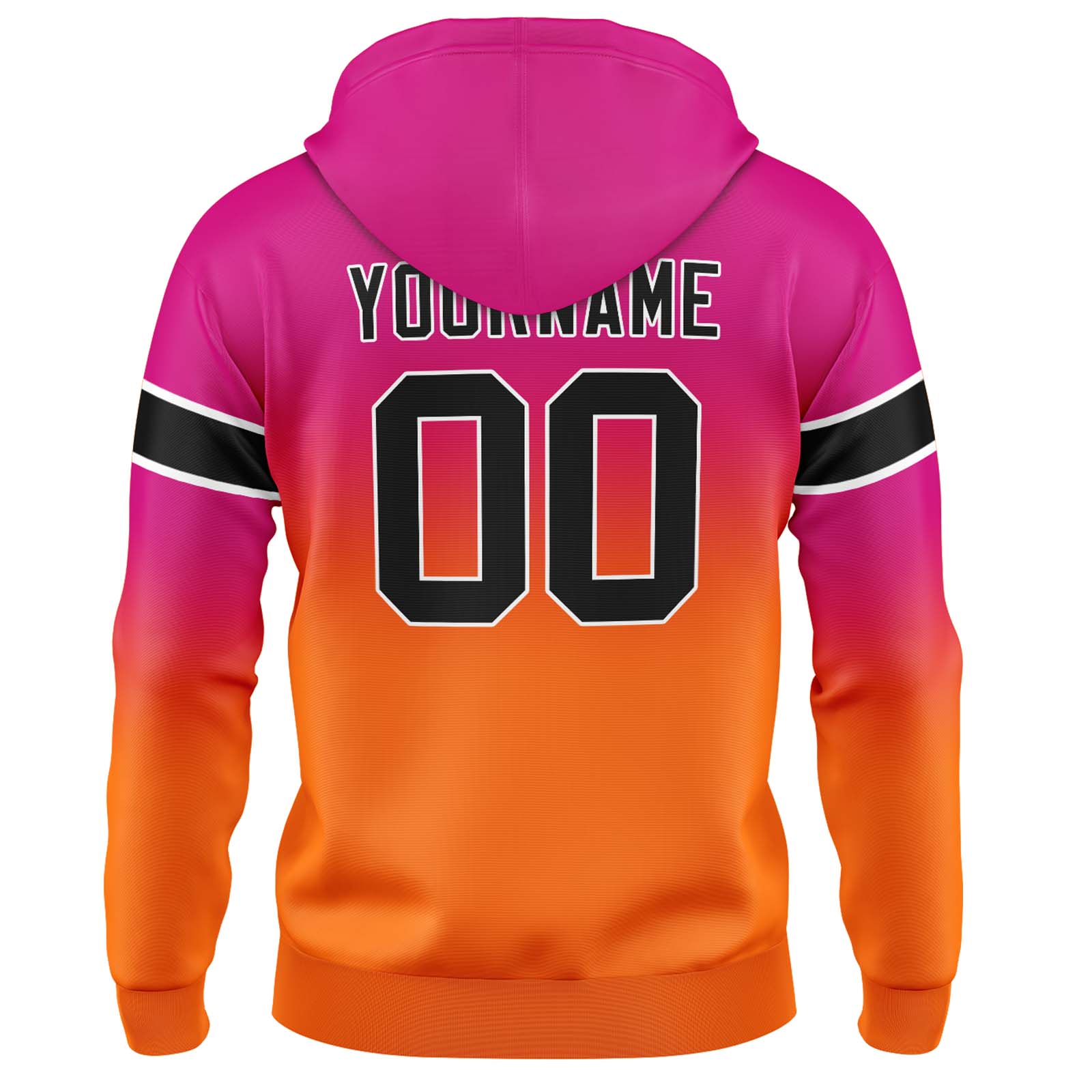 Custom Rose Orange Gradient Hoodie for Women Men and Youths Personalized Pullover Football Sweatshirt