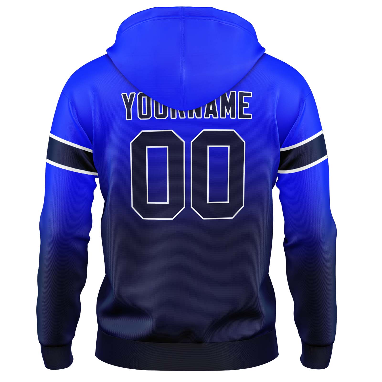 Custom Royal Navy Gradient Hoodie for Women Men and Youths Personalized Pullover Football Sweatshirt