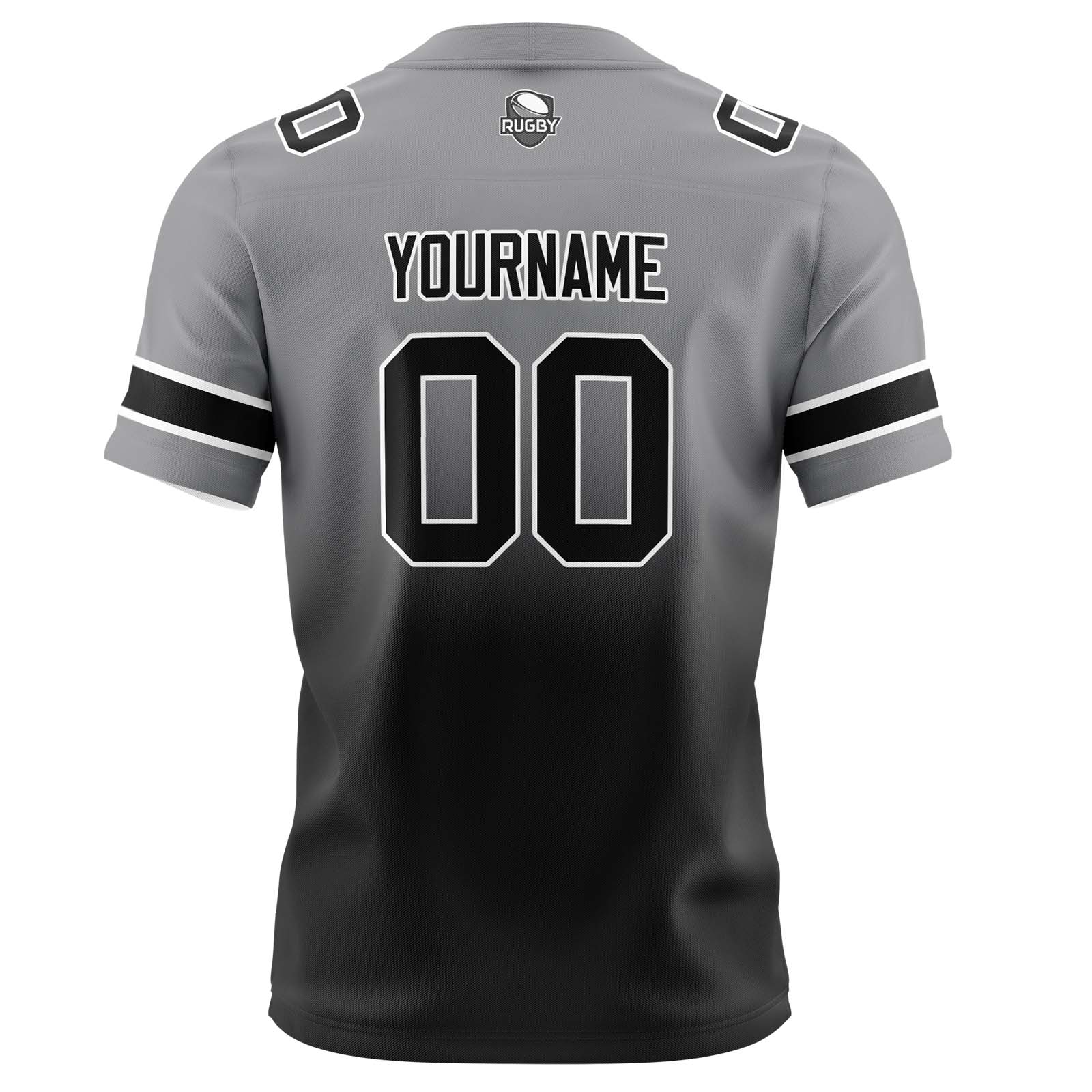 Custom Grey&Black Gradient Football Jerseys Personalized Name Number Logo