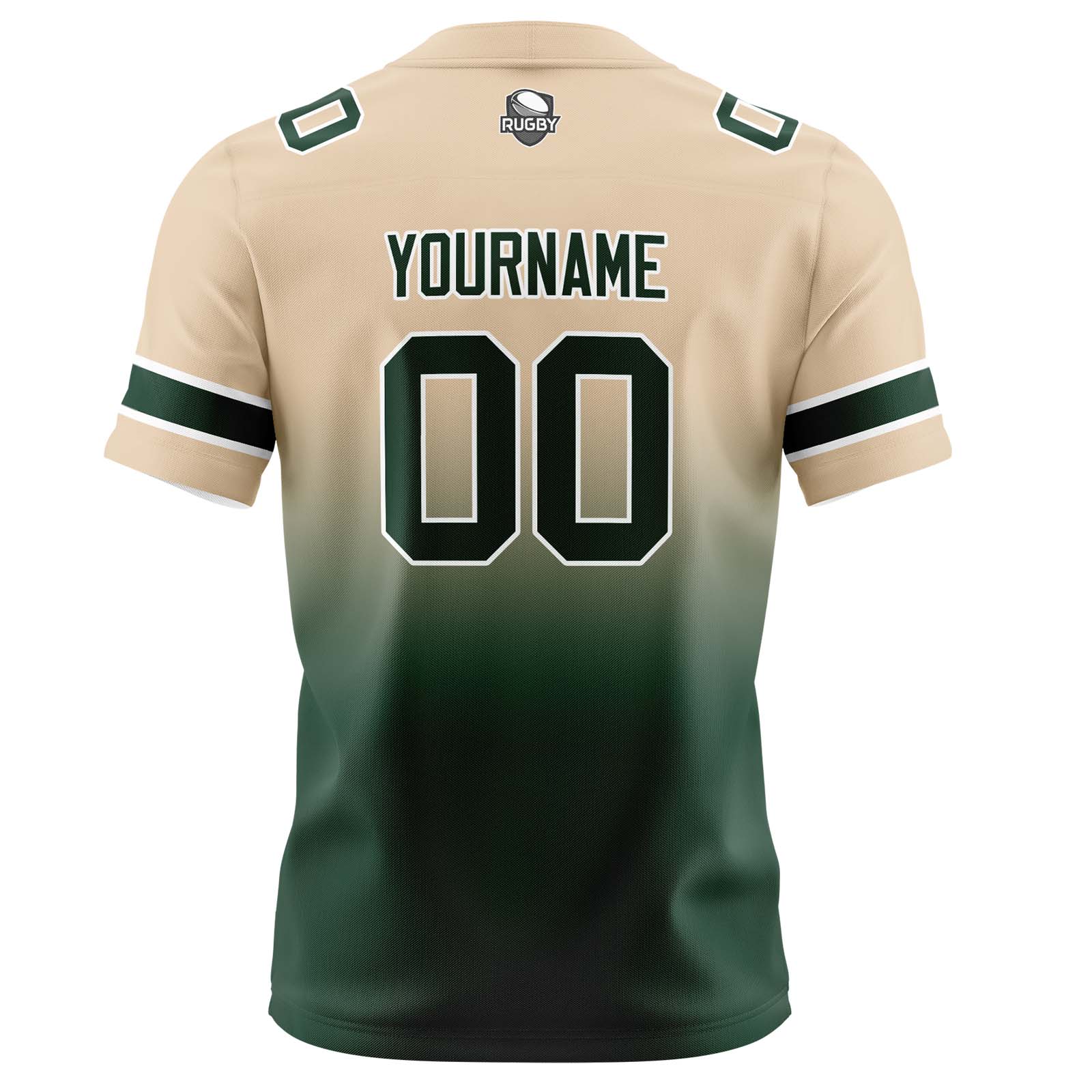 Custom Khaki&Dark Green Gradient Football Jerseys Personalized Name Number Logo