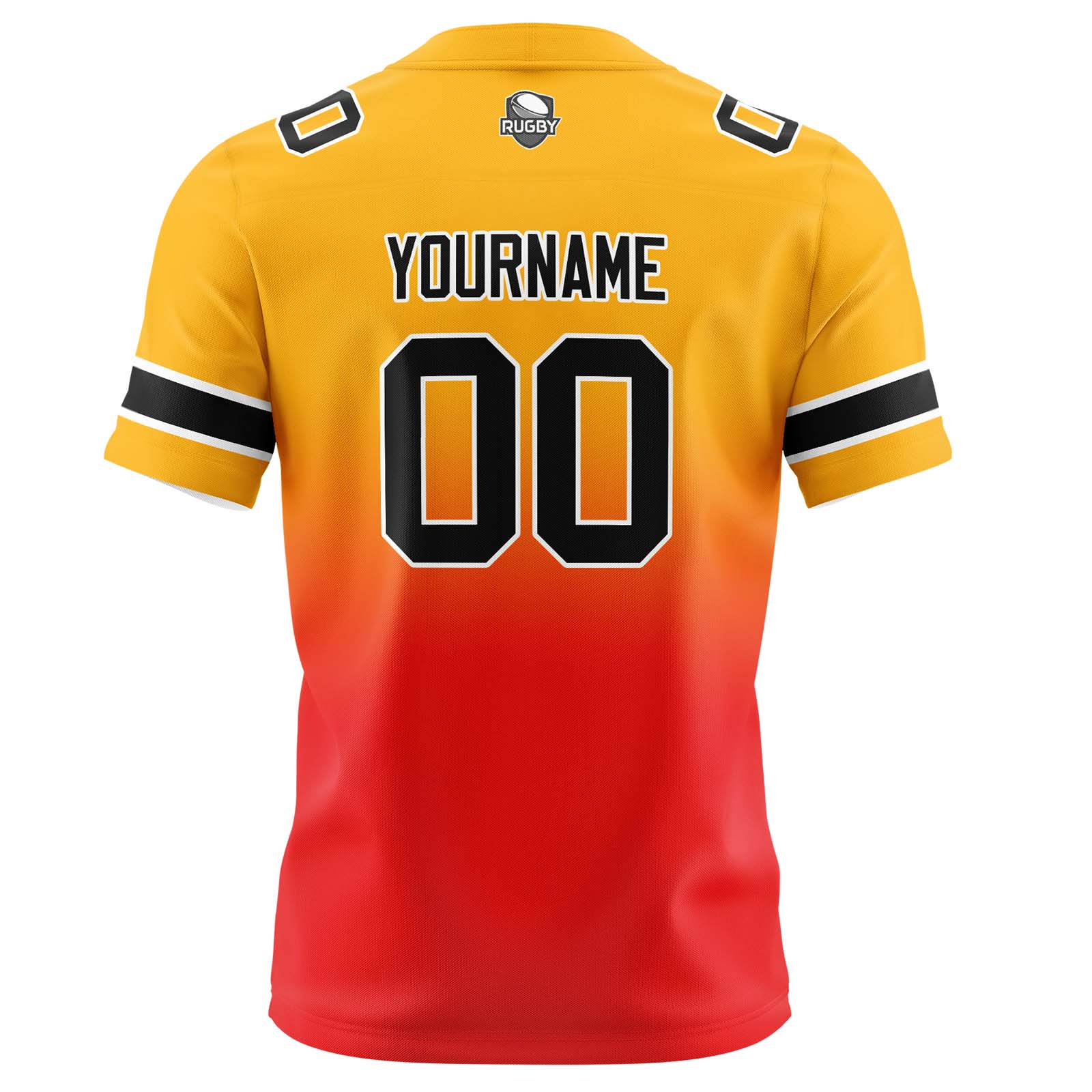Custom Light Orange&Red Gradient Football Jerseys Personalized Name Number Logo