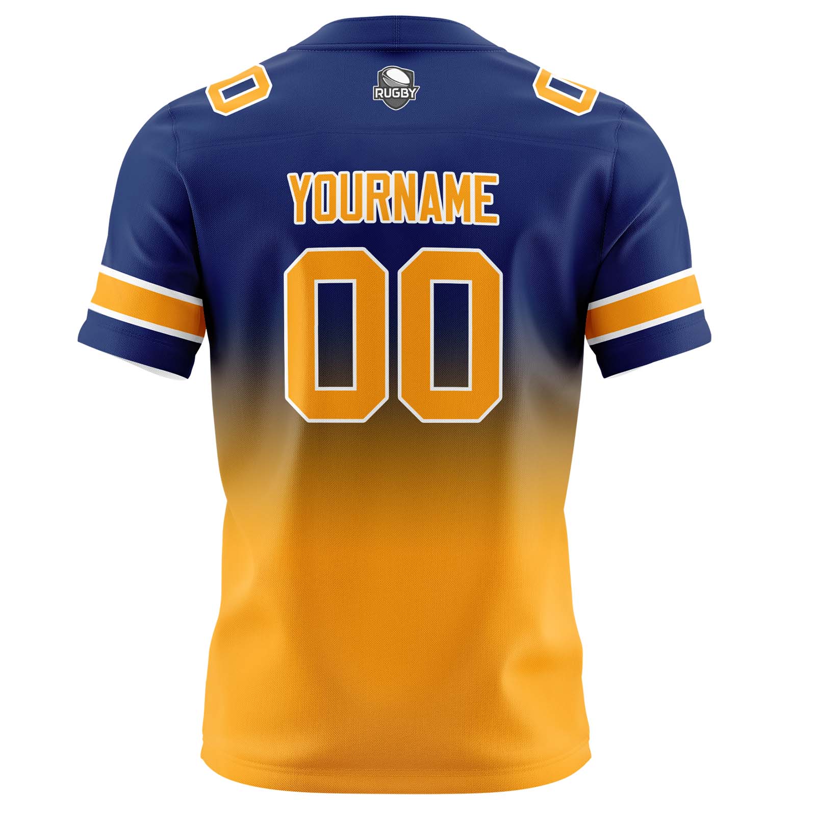 Custom Navy&Orange Gradient Football Jerseys Personalized Name Number Logo