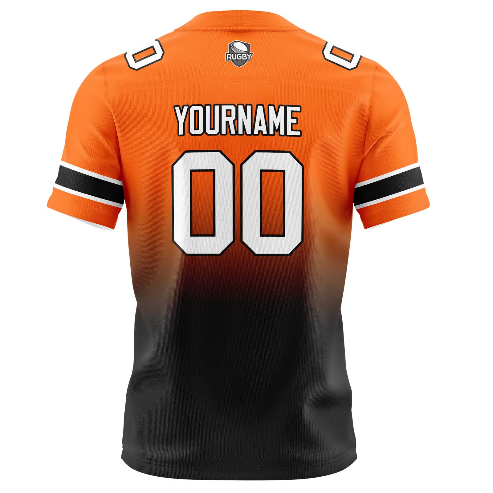 Custom Orange&Black Gradient Football Jerseys Personalized Name Number Logo