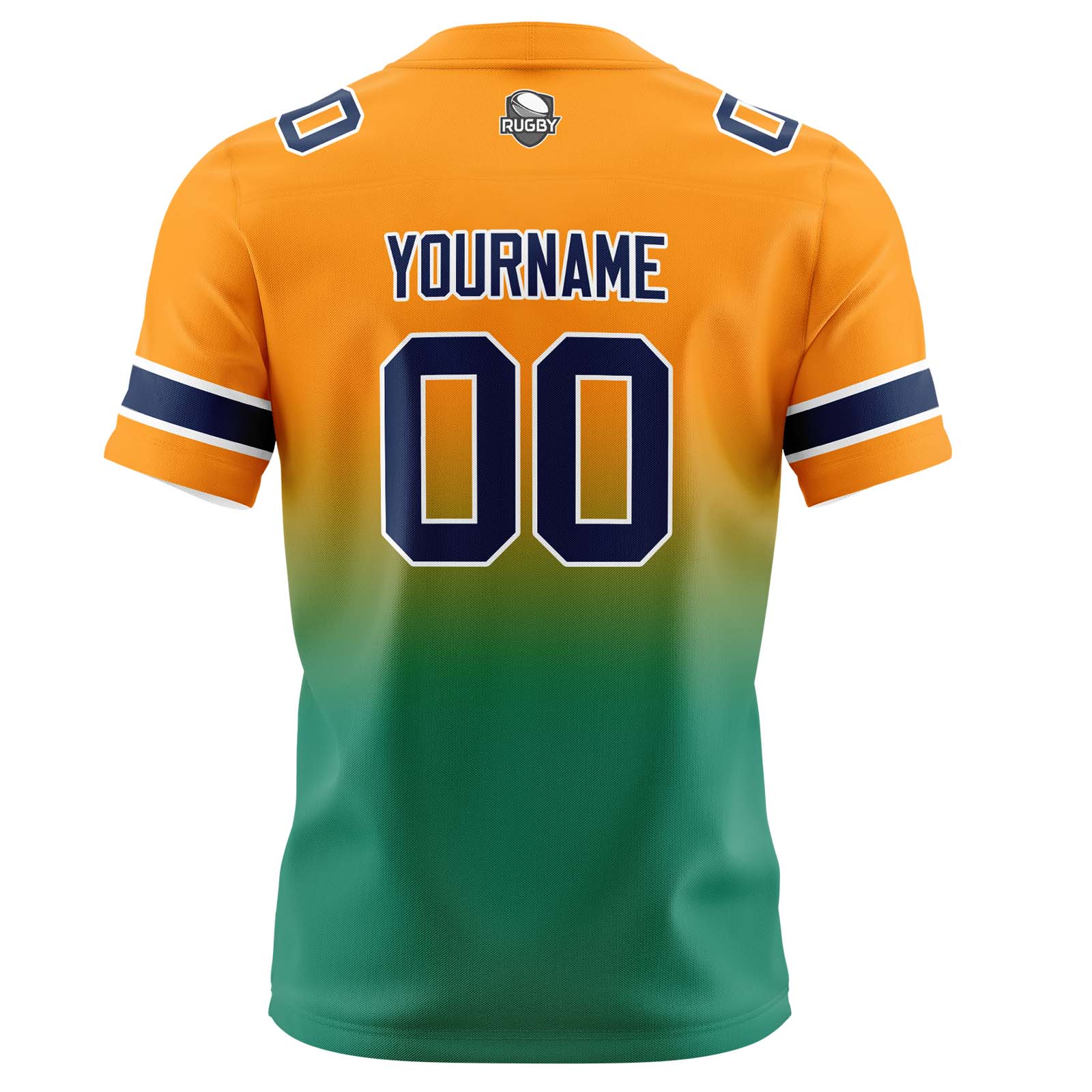 Custom Orange&Green Gradient Football Jerseys Personalized Name Number Logo