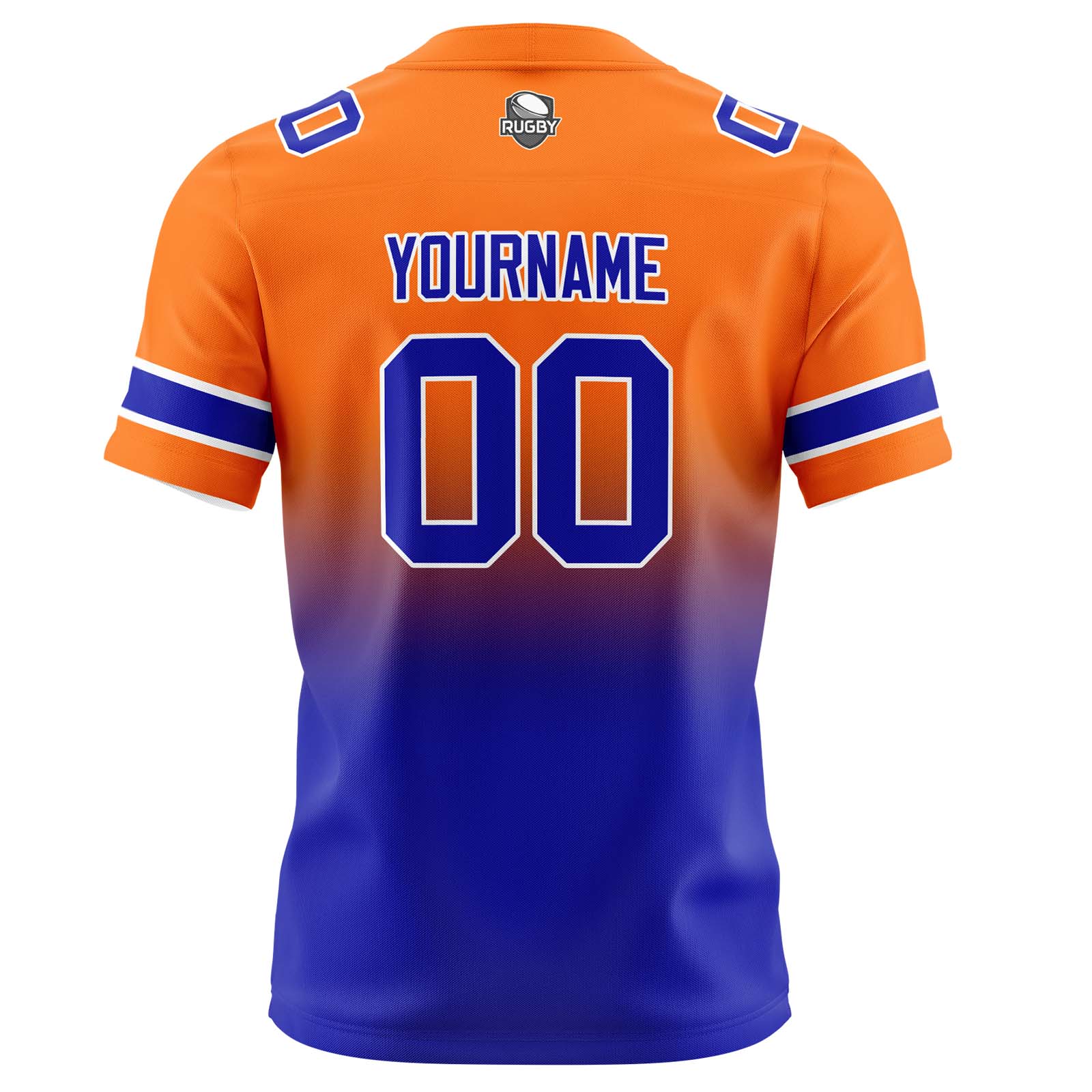 Custom Orange&Royal Gradient Football Jerseys Personalized Name Number Logo