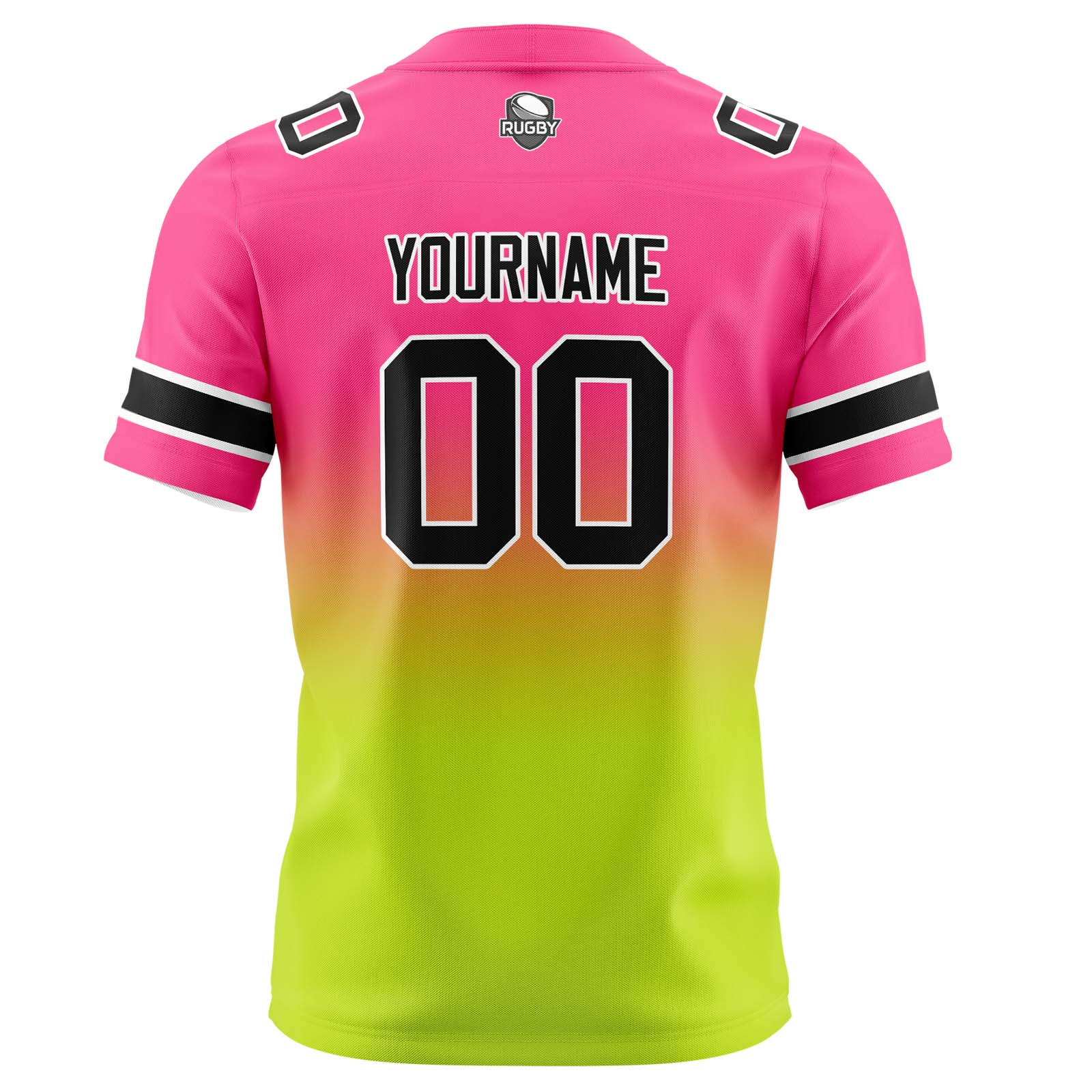 Custom Pink&Chartreuse Gradient Football Jerseys Personalized Name Number Logo