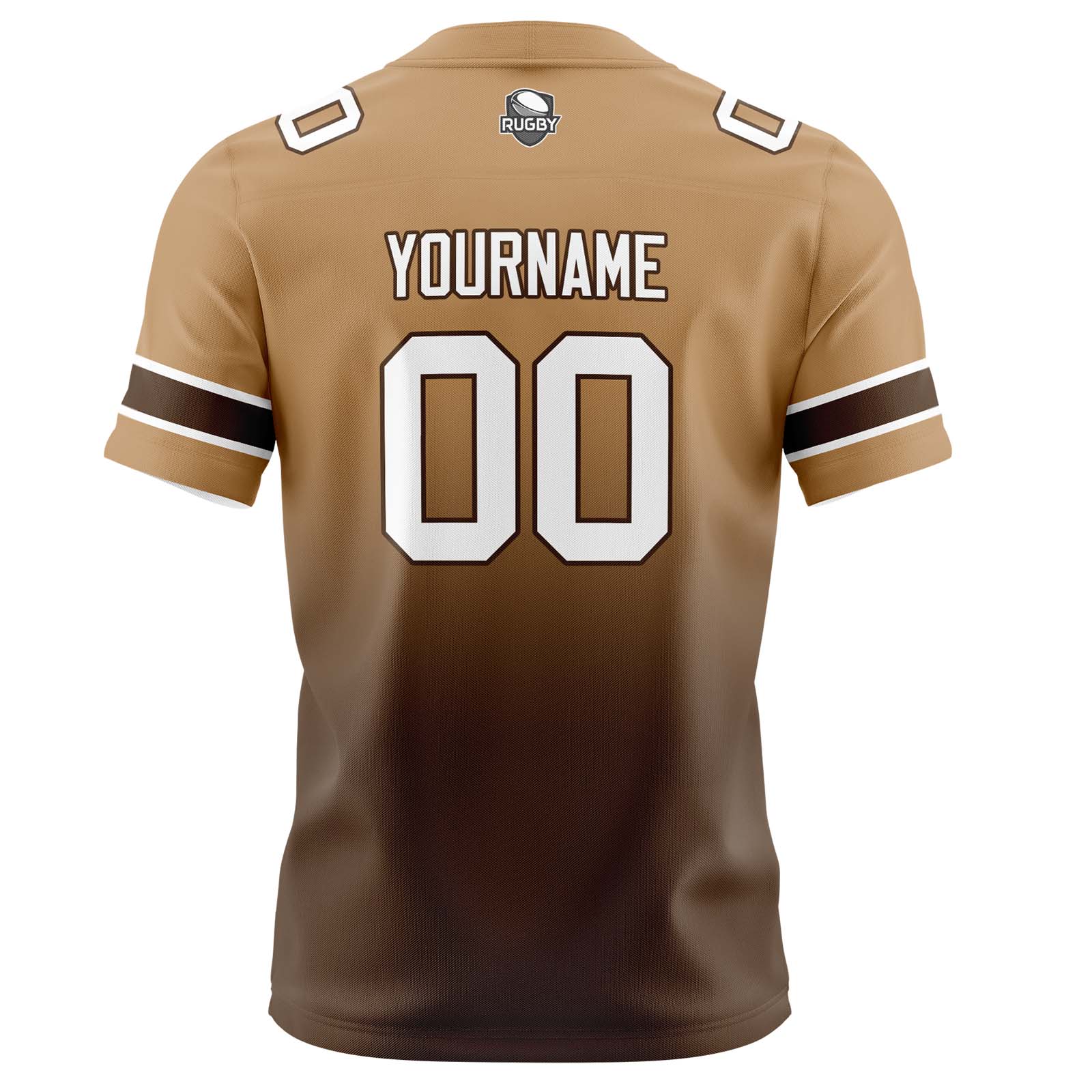 Custom Brown Gradient Football Jerseys Personalized Name Number Logo