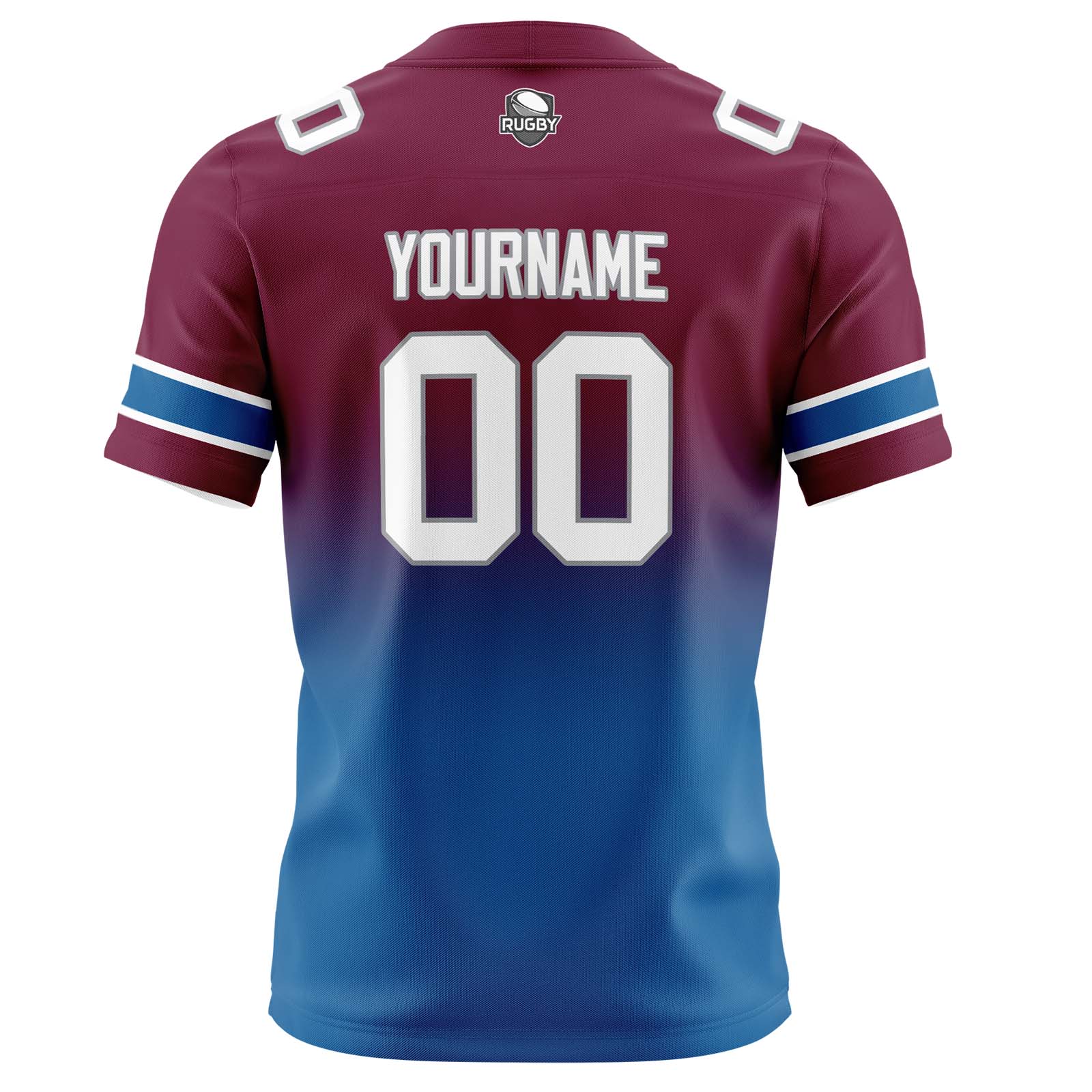 Custom Burgundy&Blue Gradient Football Jerseys Personalized Name Number Logo