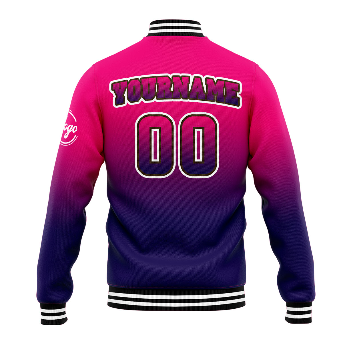 Custom Rose&Dark Purple Varsity Jacket for Men Women and Youth with Personalized Letterman Jacket 