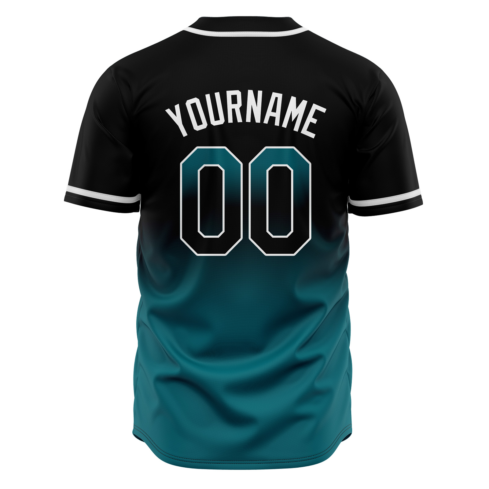 Custom Black&Green Gradient Baseball Jerseys Personalized Name Number Logo