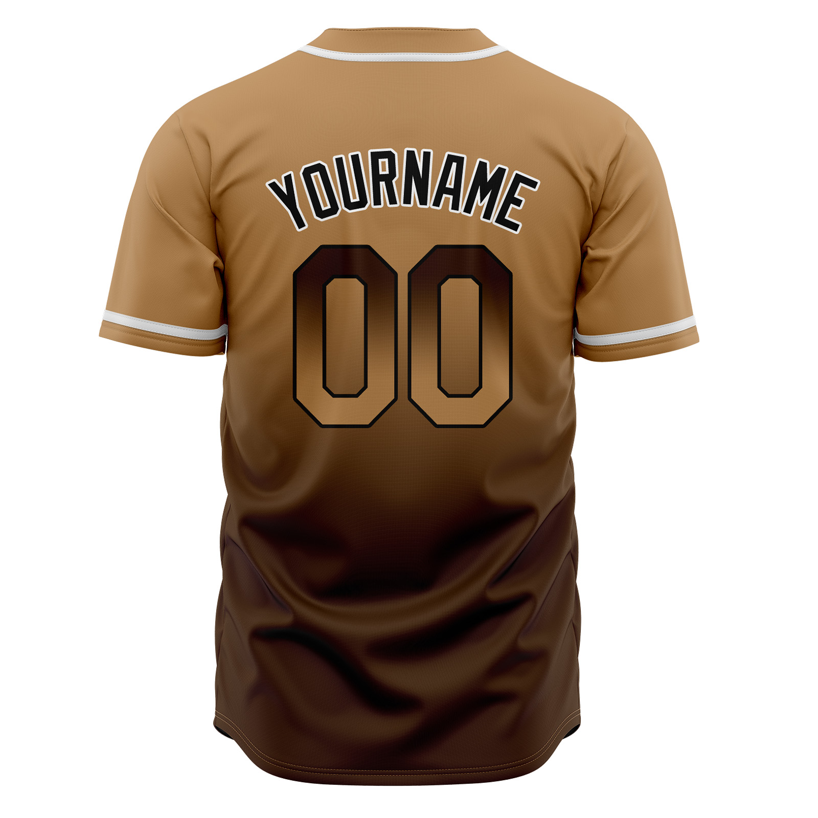 Custom Brown Gradient Baseball Jerseys Personalized Name Number Logo