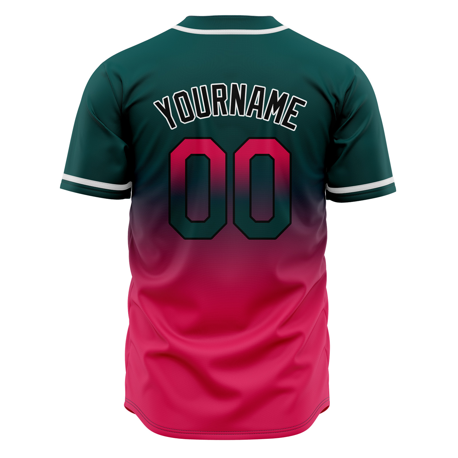 Custom Dark Green&Pink Gradient Baseball Jerseys Personalized Name Number Logo