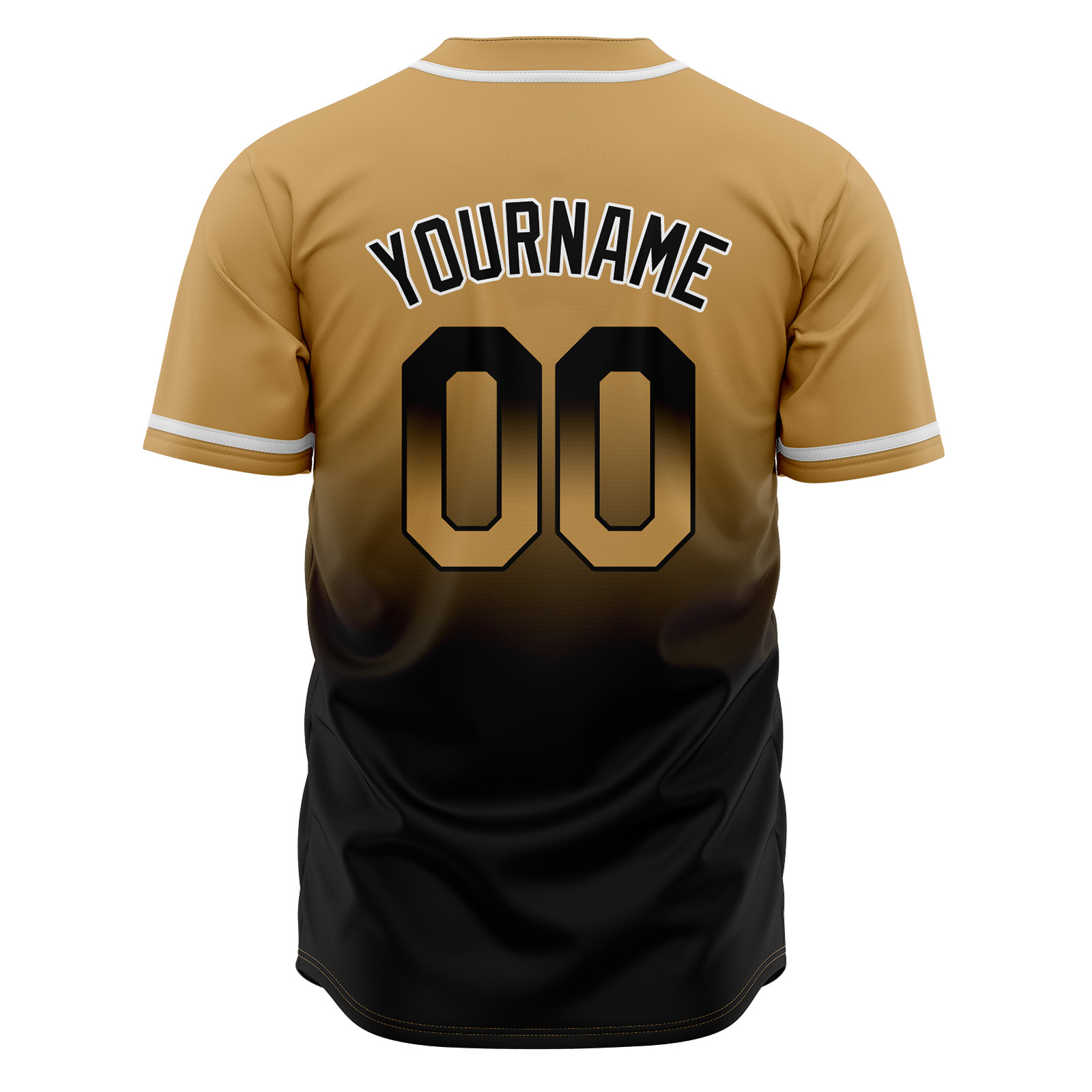 Custom Gold&Black Gradient Baseball Jerseys Personalized Name Number Logo