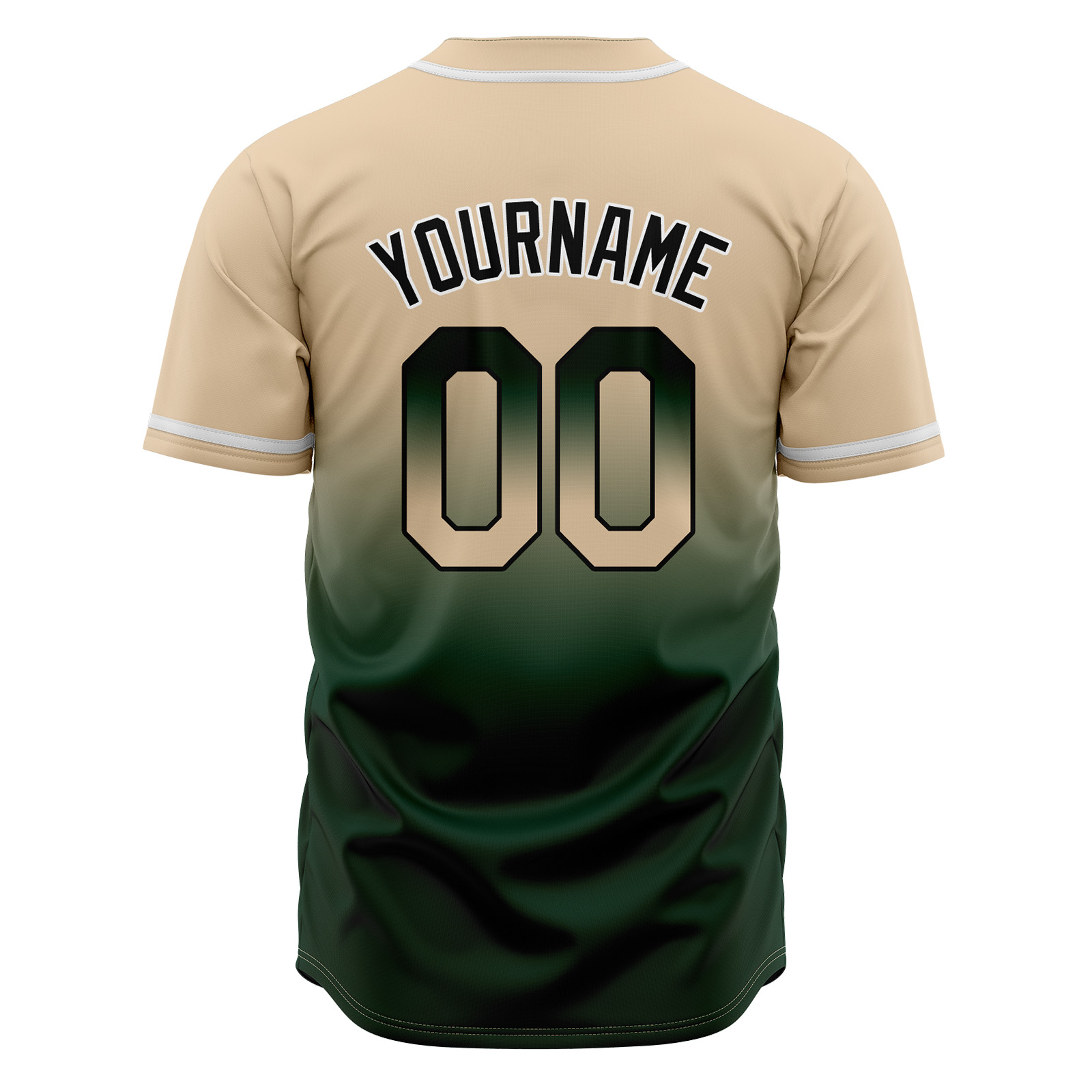 Custom Khaki&Dark Green Gradient Baseball Jerseys Personalized Name Number Logo