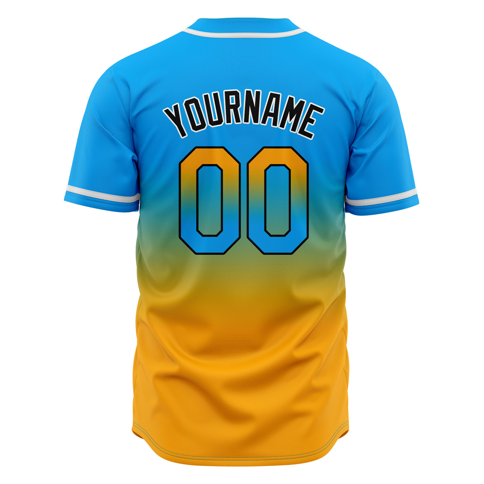 Custom Light Blue&Orange Gradient Baseball Jerseys Personalized Name Number Logo
