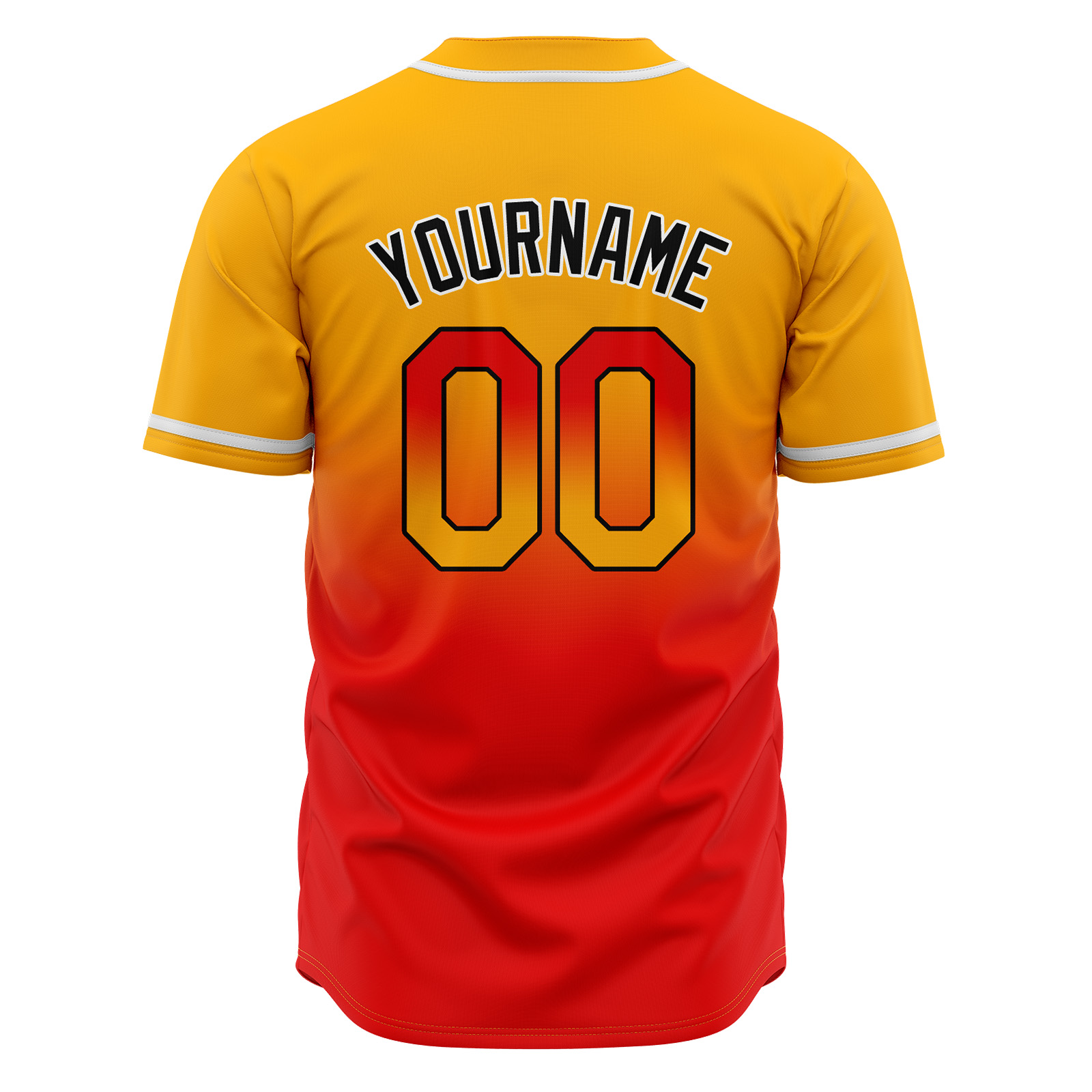 Custom Light Orange&Red Gradient Baseball Jerseys Personalized Name Number Logo