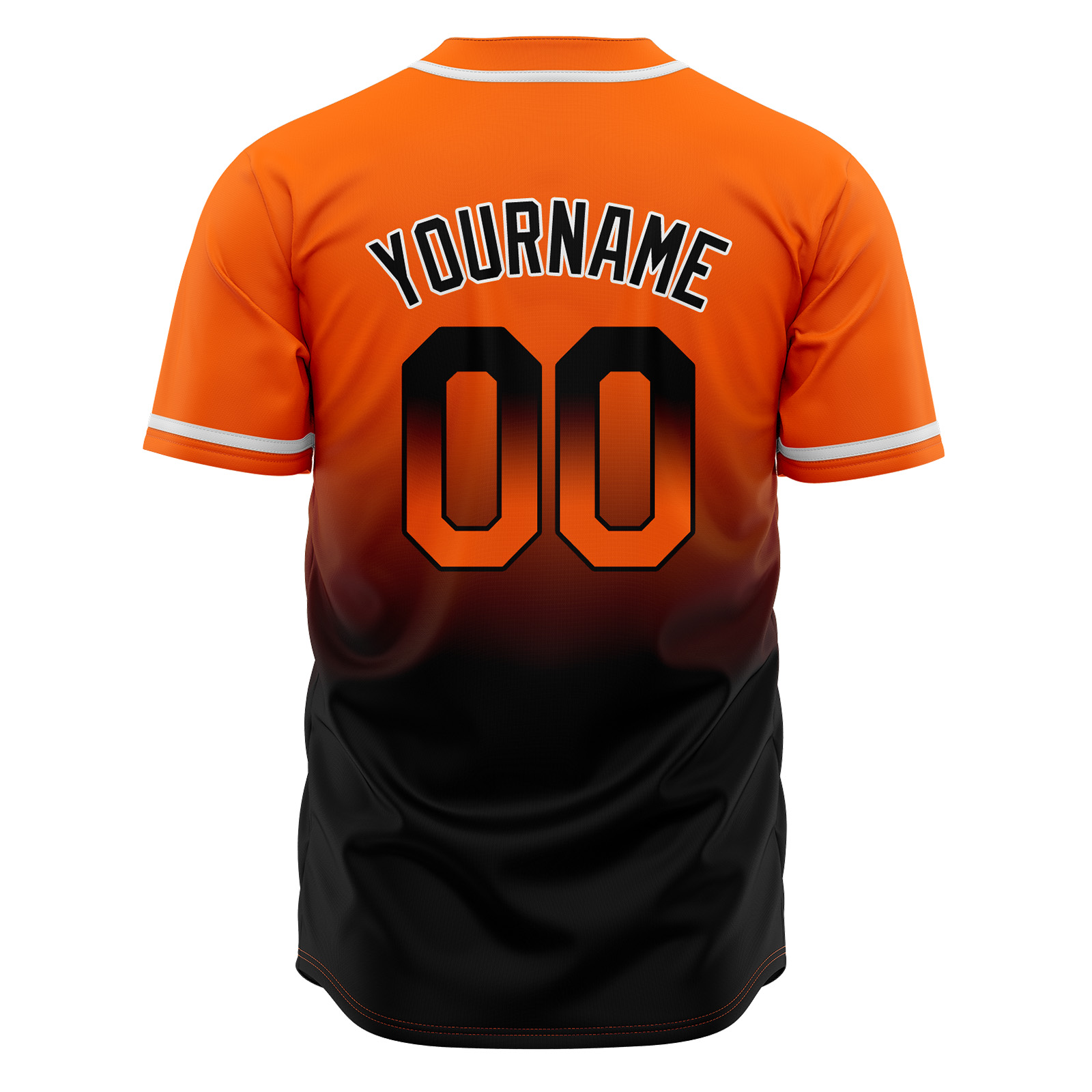 Custom Orange&Black Gradient Baseball Jerseys Personalized Name Number Logo