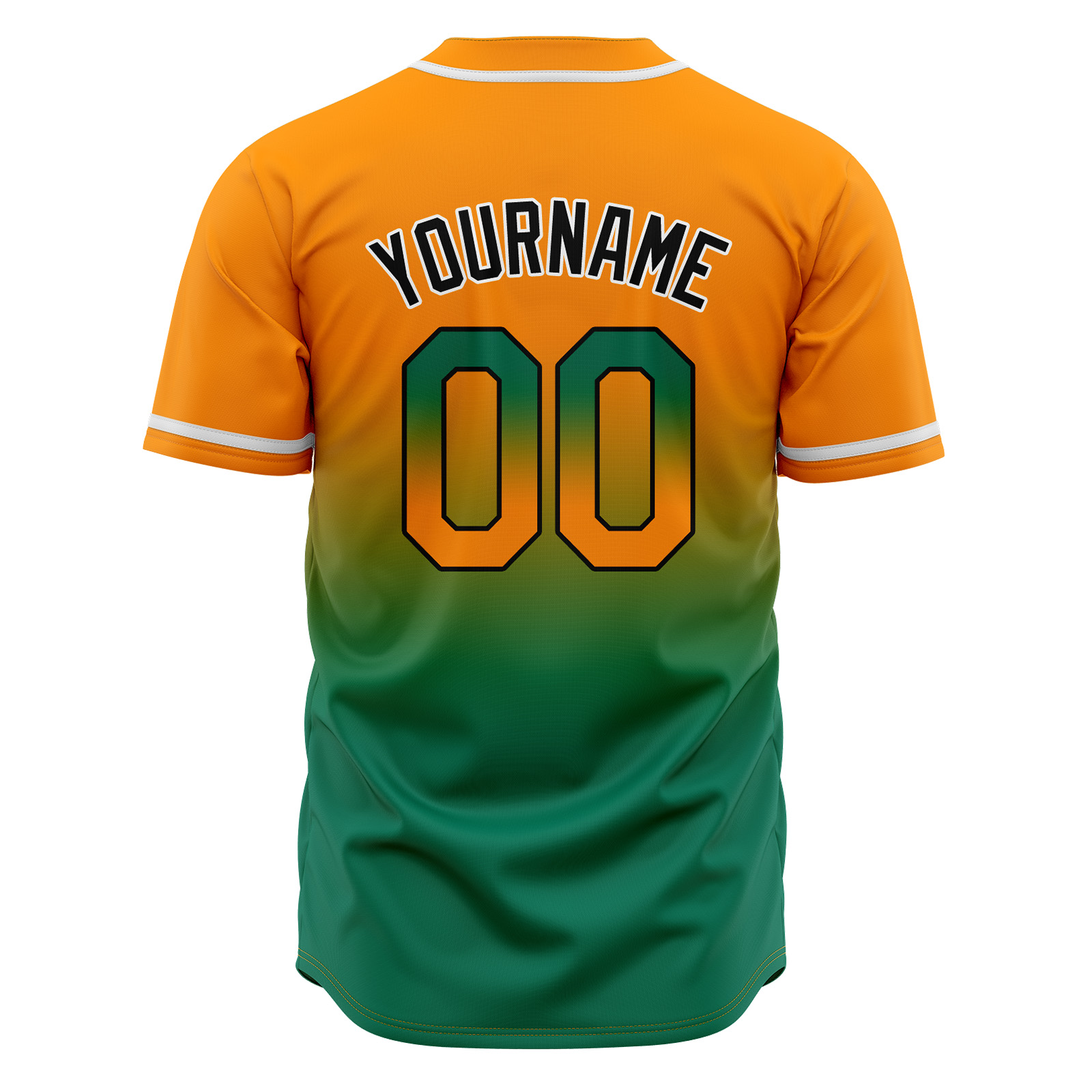Custom Orange&Green Gradient Baseball Jerseys Personalized Name Number Logo