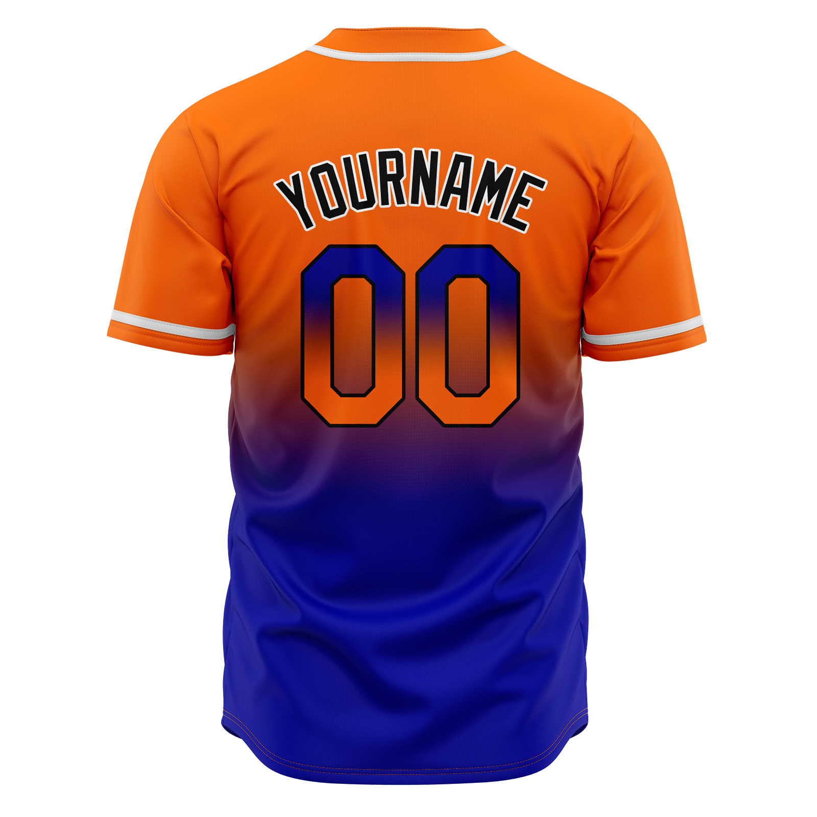 Custom Orange&Royal Gradient Baseball Jerseys Personalized Name Number Logo