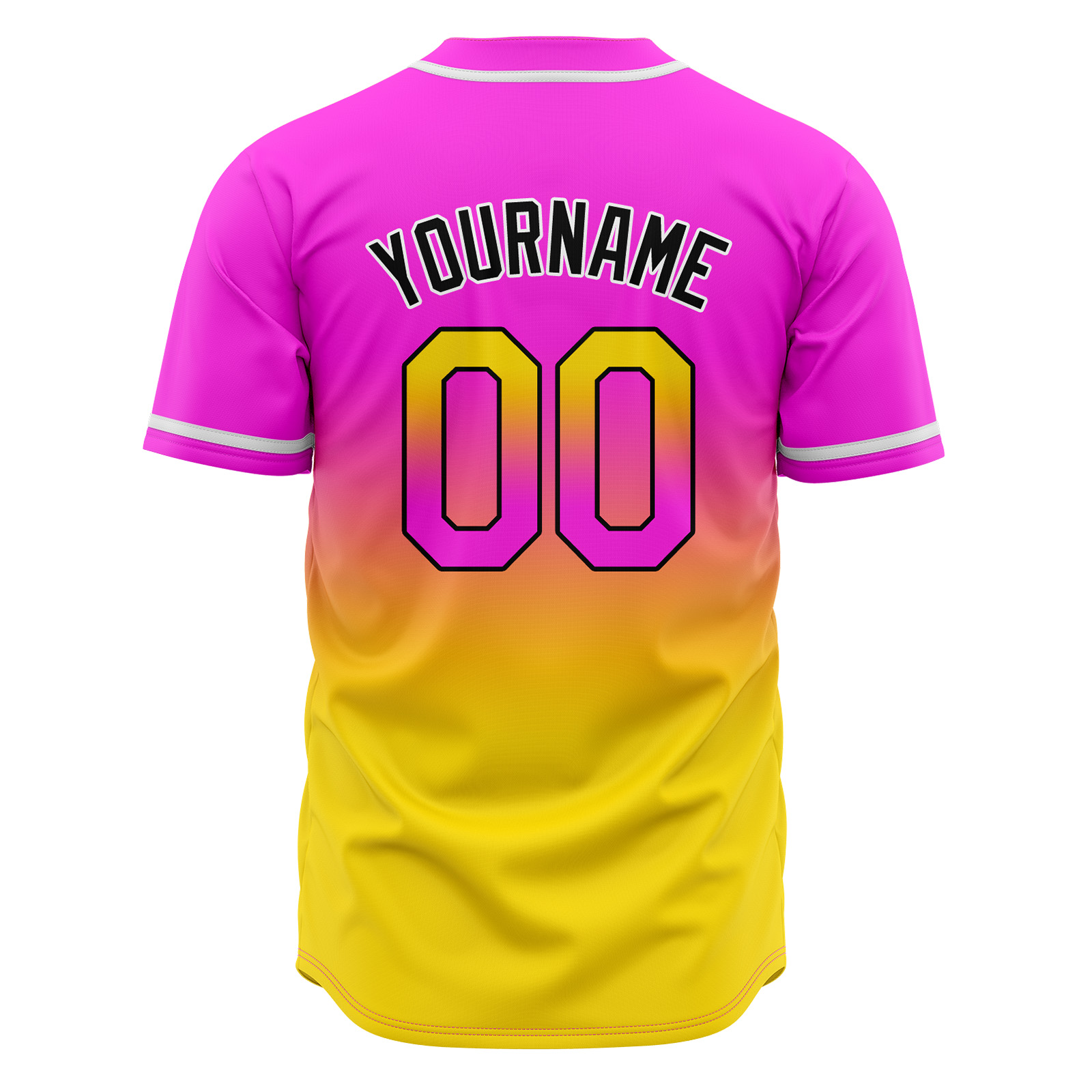 Custom Pink&Yellow Gradient Baseball Jerseys Personalized Name Number Logo