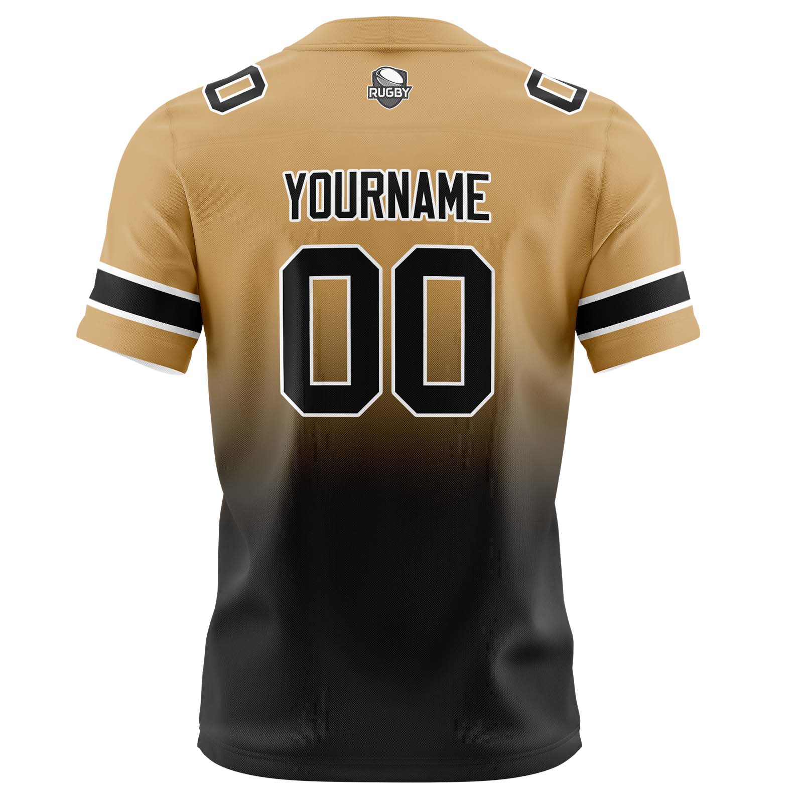 Custom Gold&Black Gradient Football Jerseys Personalized Name Number Logo
