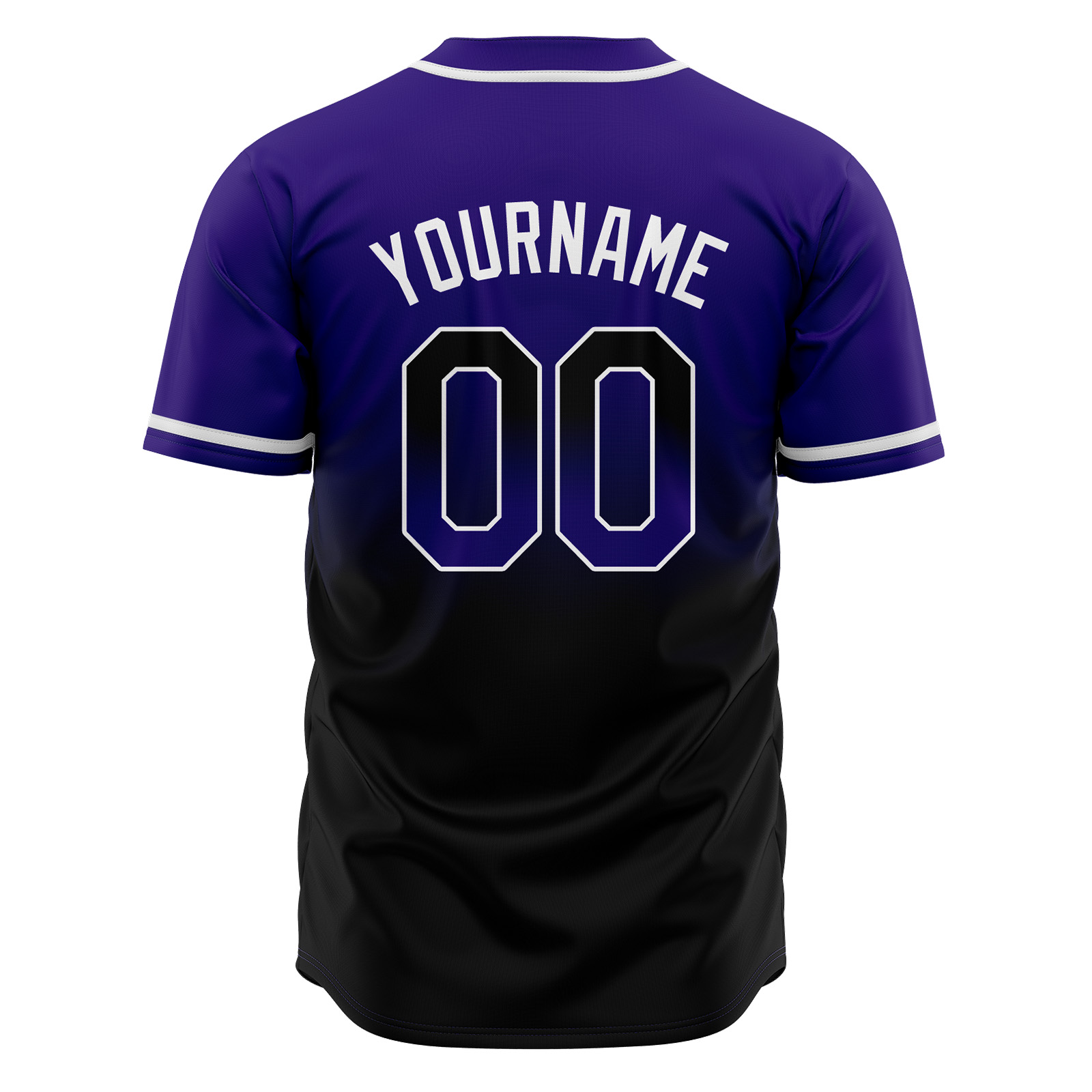 Custom Purple&Black Gradient Baseball Jerseys Personalized Name Number Logo
