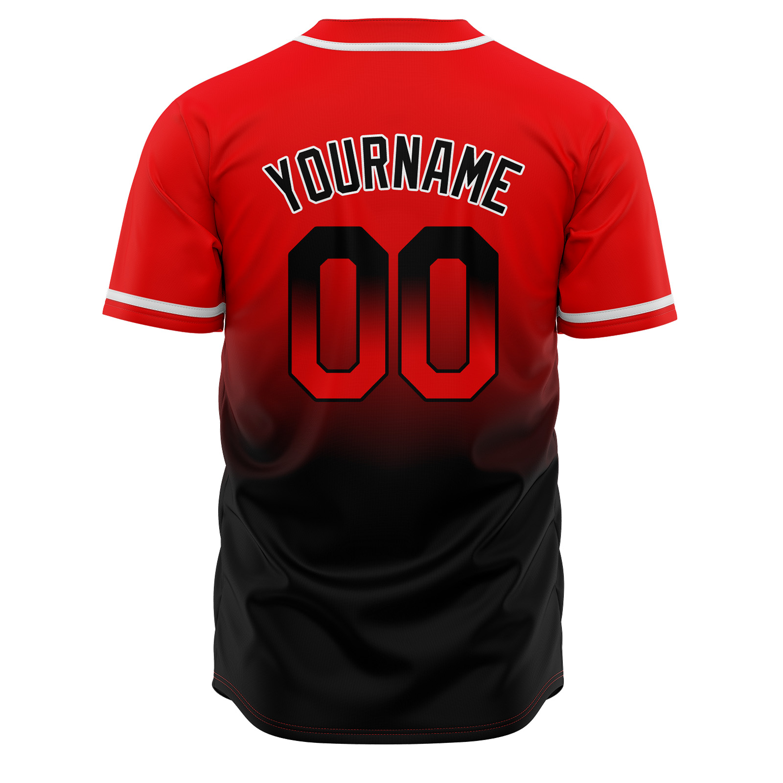 Custom Red&Black Gradient Baseball Jerseys Personalized Name Number Logo