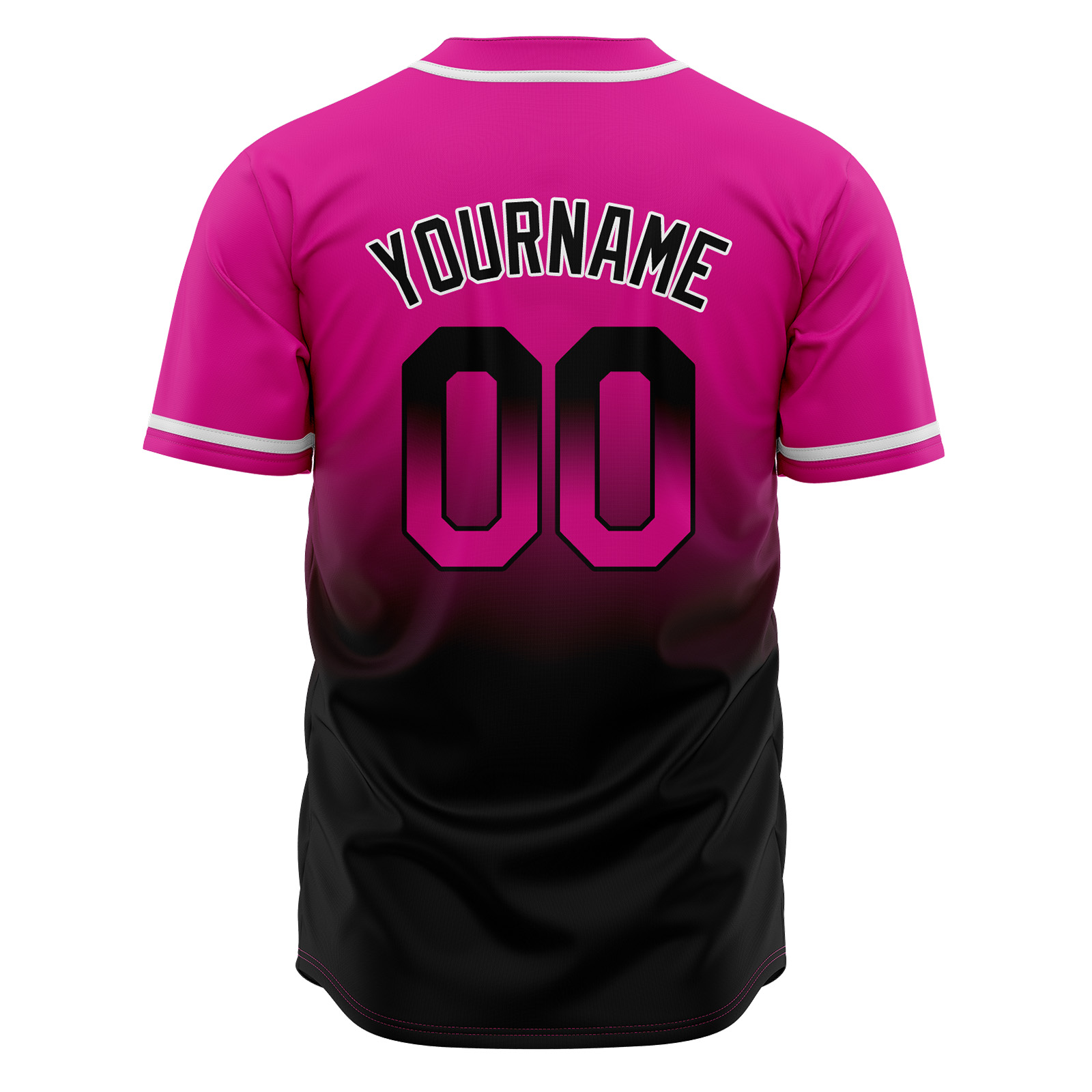 Custom Rose&Black Gradient Baseball Jerseys Personalized Name Number Logo