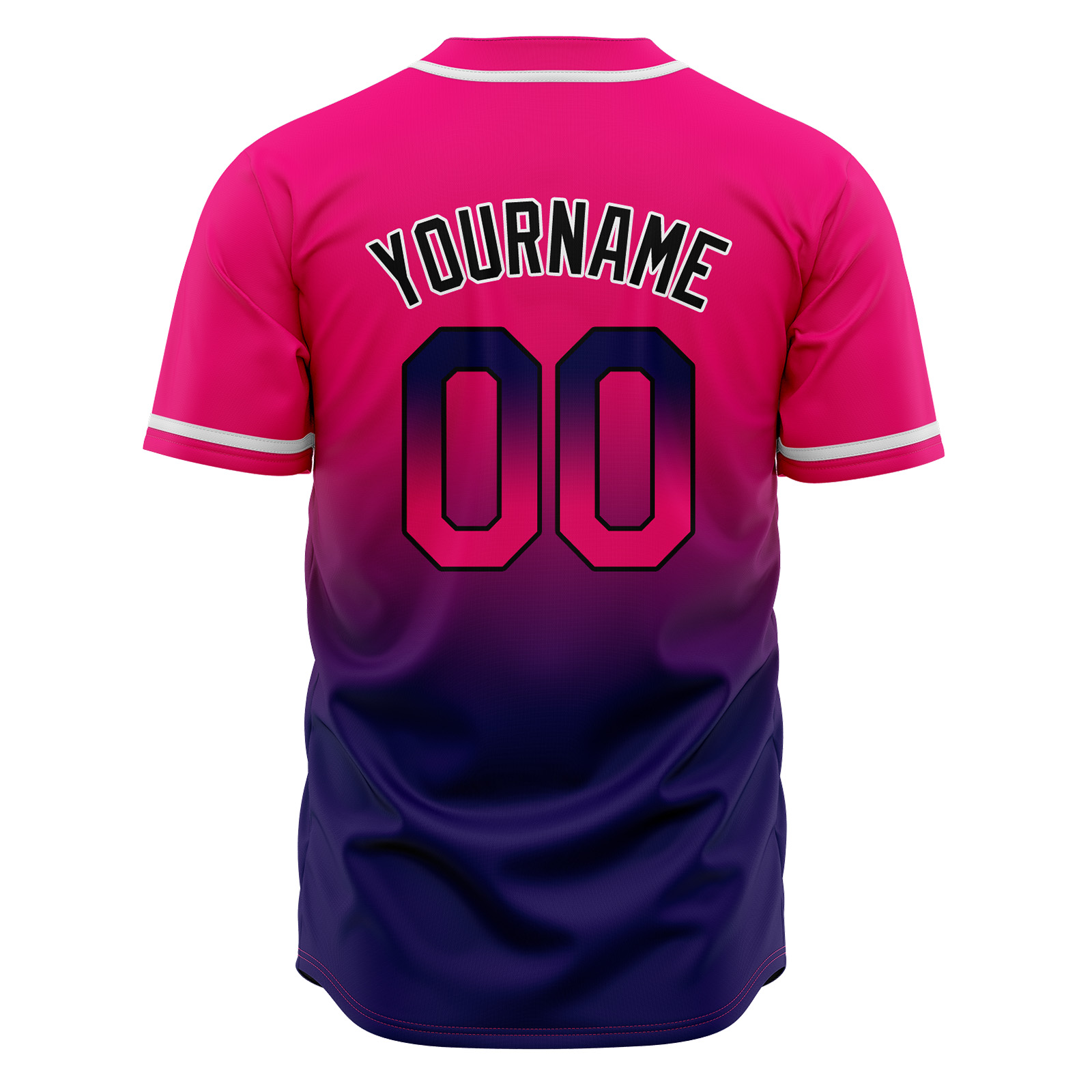 Custom Rose&Dark Purple Gradient Baseball Jerseys Personalized Name Number Logo