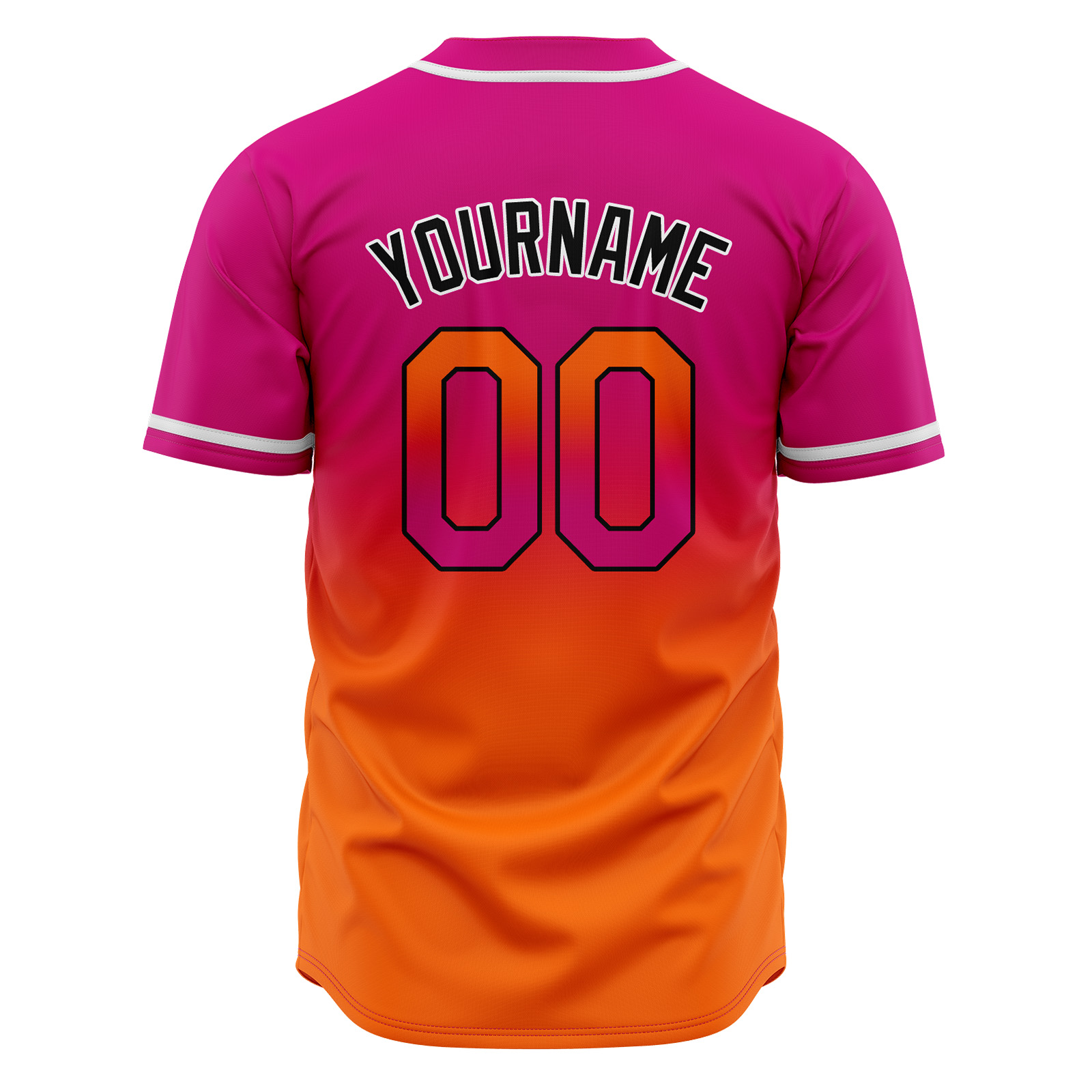 Custom Rose&Orange Gradient Baseball Jerseys Personalized Name Number Logo
