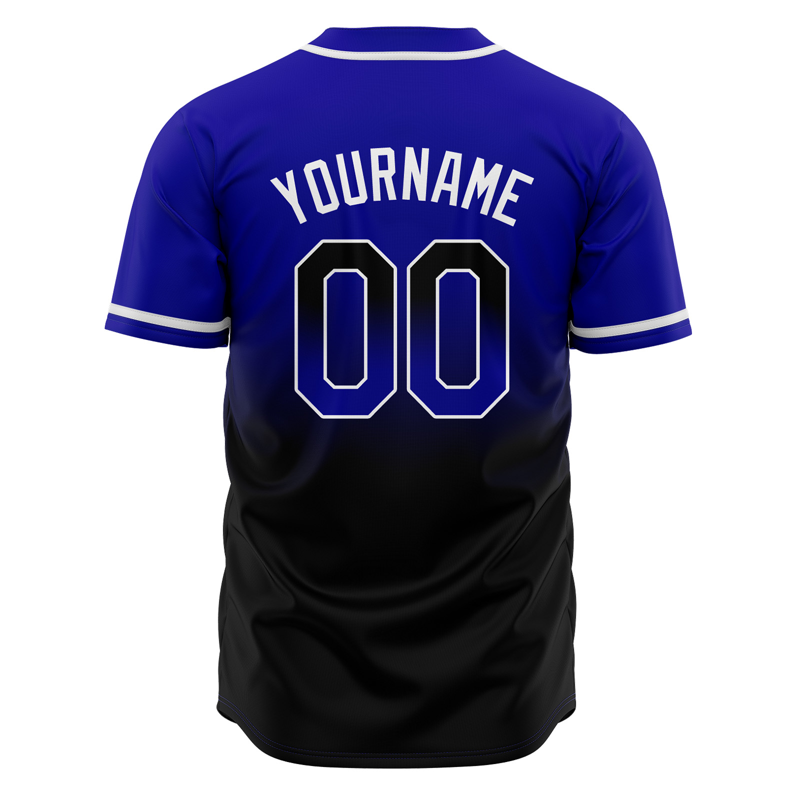 Custom Royal&Black Gradient Baseball Jerseys Personalized Name Number Logo