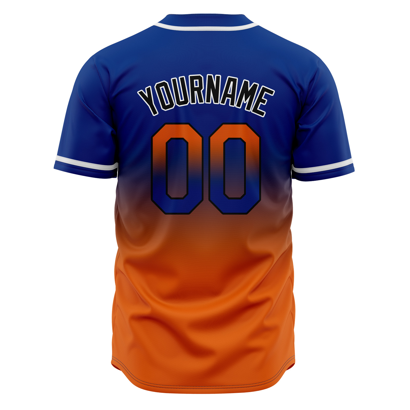 Custom Royal&Orange Gradient Baseball Jerseys Personalized Name Number Logo