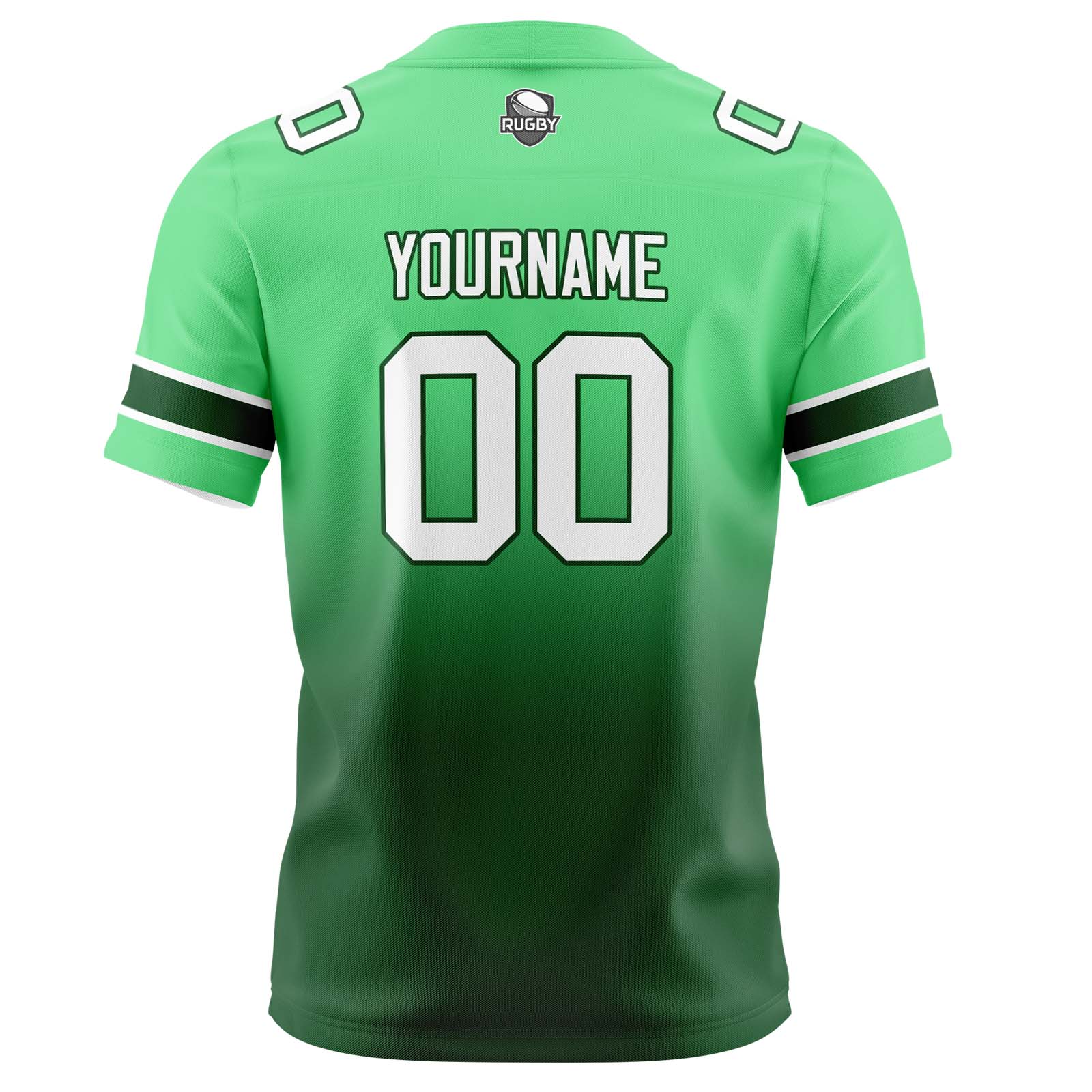 Custom Green Gradient Football Jerseys Personalized Name Number Logo