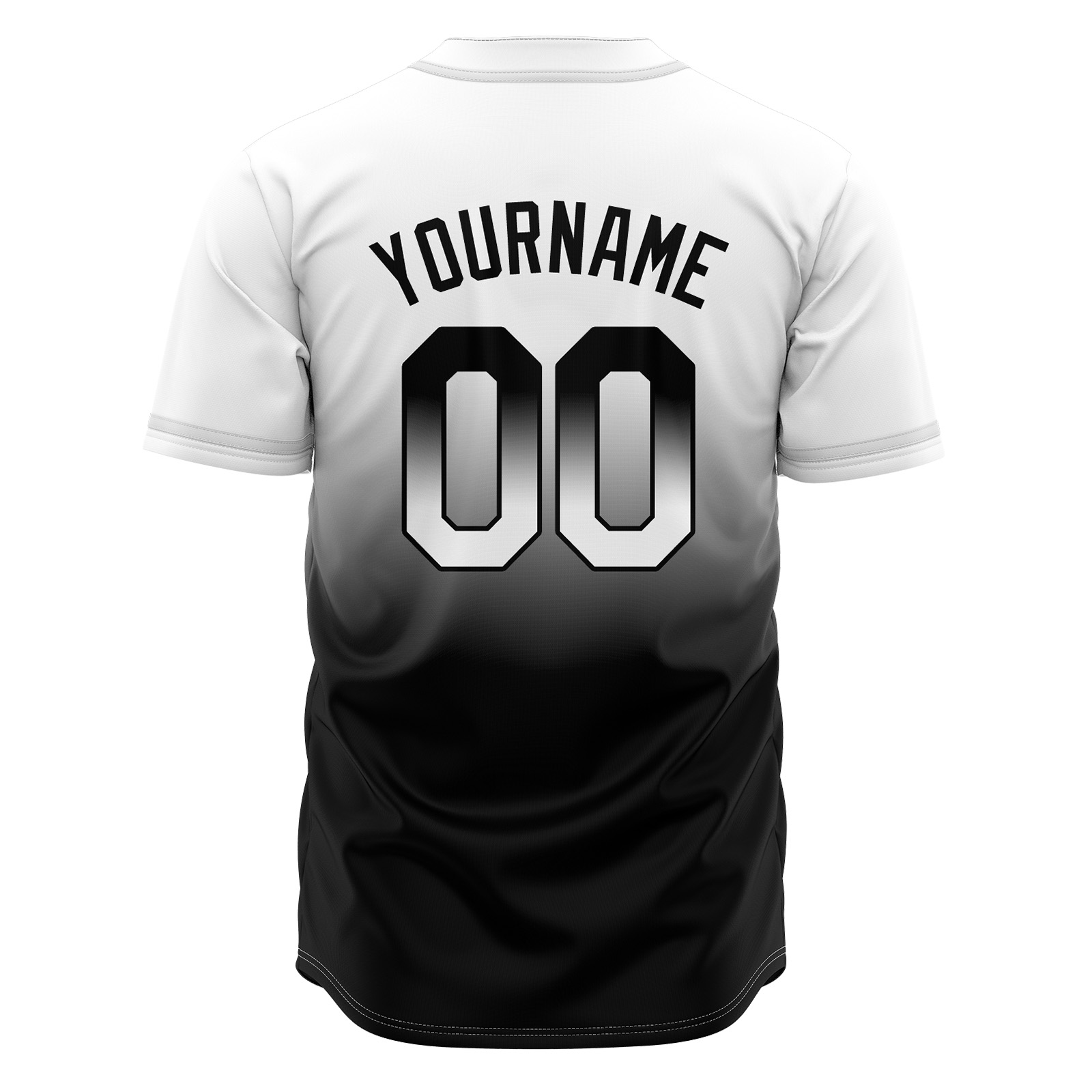 Custom White&Black Gradient Baseball Jerseys Personalized Name Number Logo