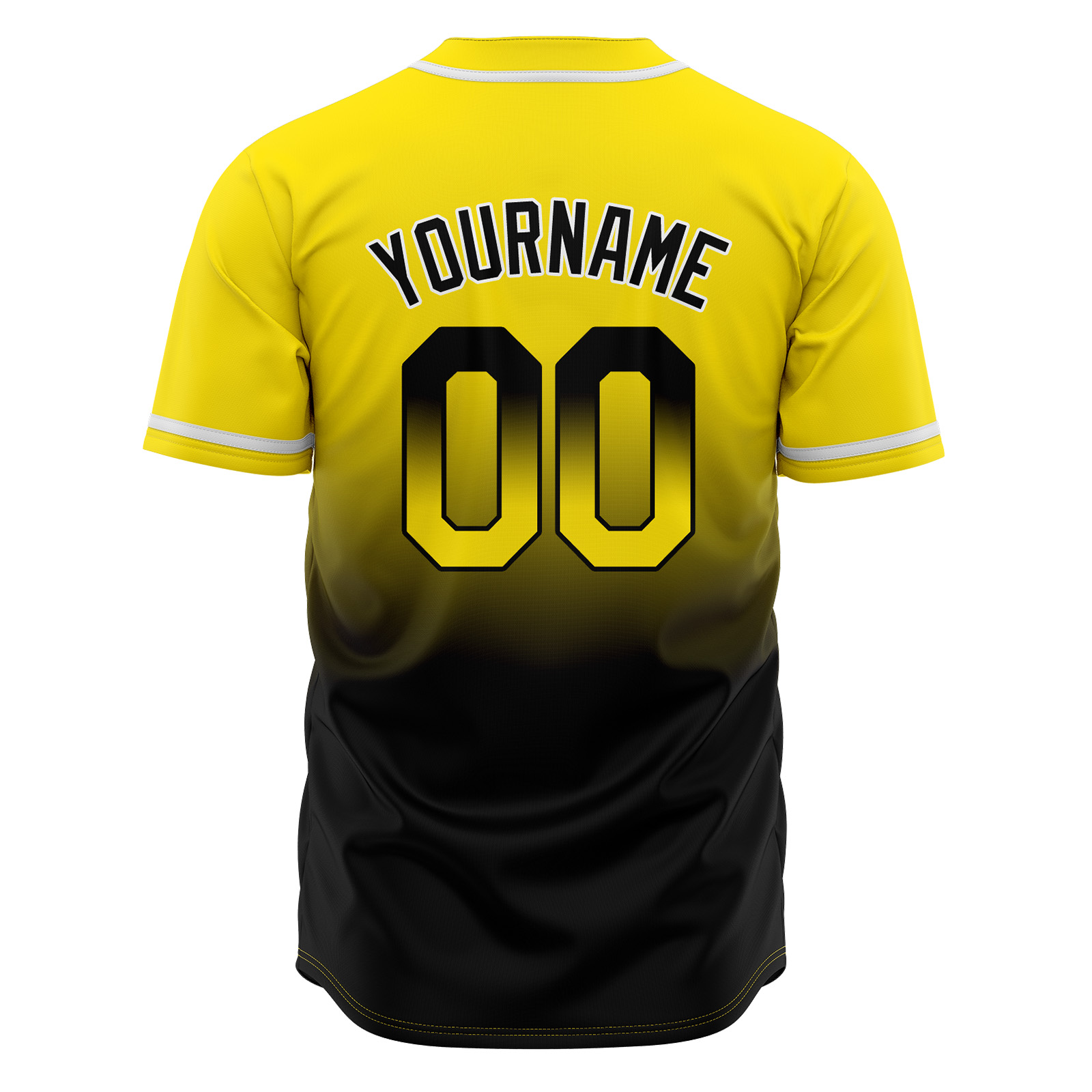 Custom Yellow&Black Gradient Baseball Jerseys Personalized Name Number Logo