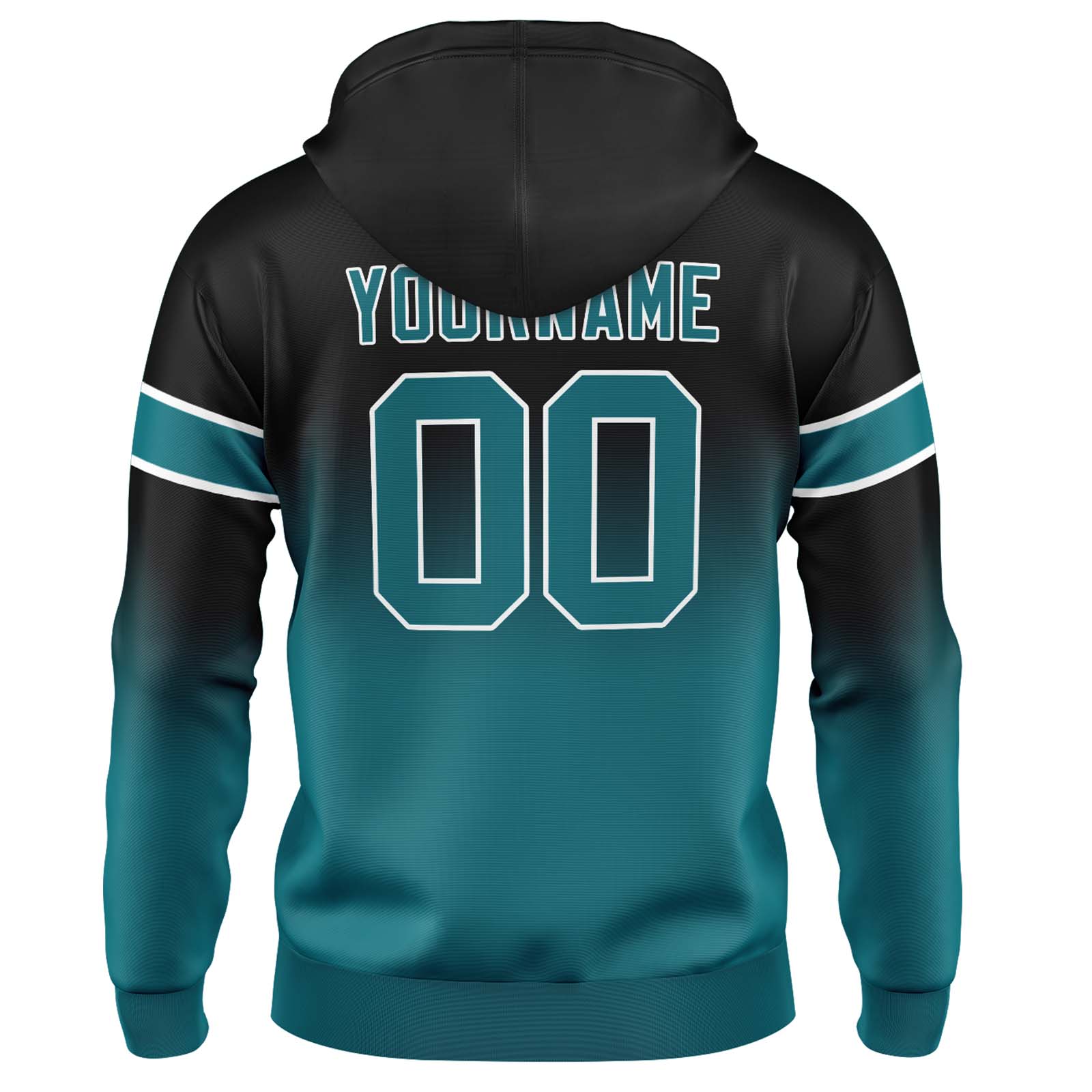 Custom Black Green Gradient Hoodie for Women Men and Youths Personalized Pullover Football Sweatshirt