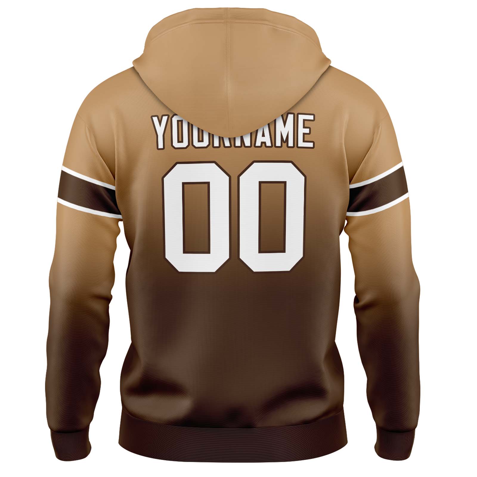 Custom Brown Gradient Hoodie for Women Men and Youths Personalized Pullover Football Sweatshirt