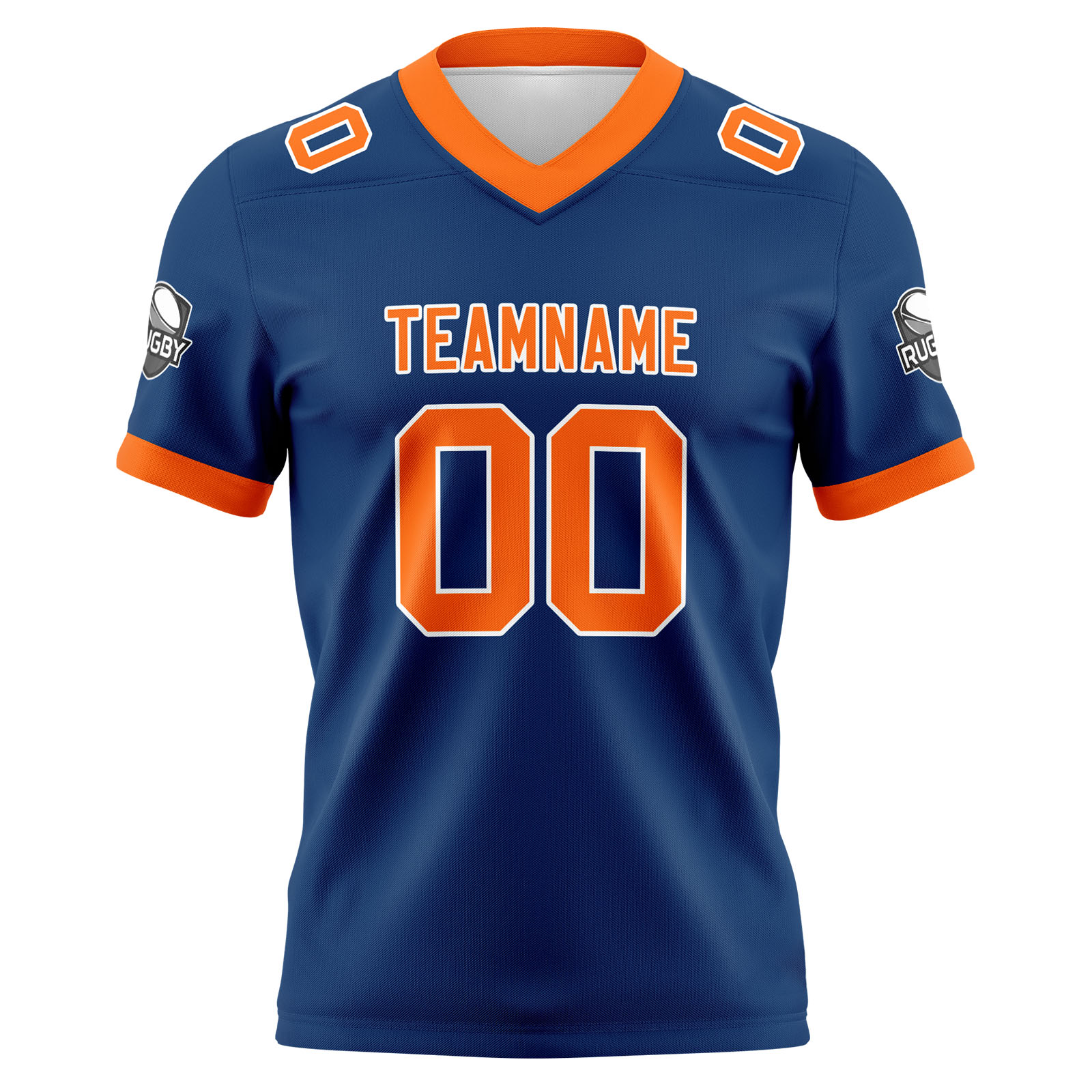 Custom Blue Orange Football Jersey Personalized Football Shirts for Men Printed Team Name Number Logo