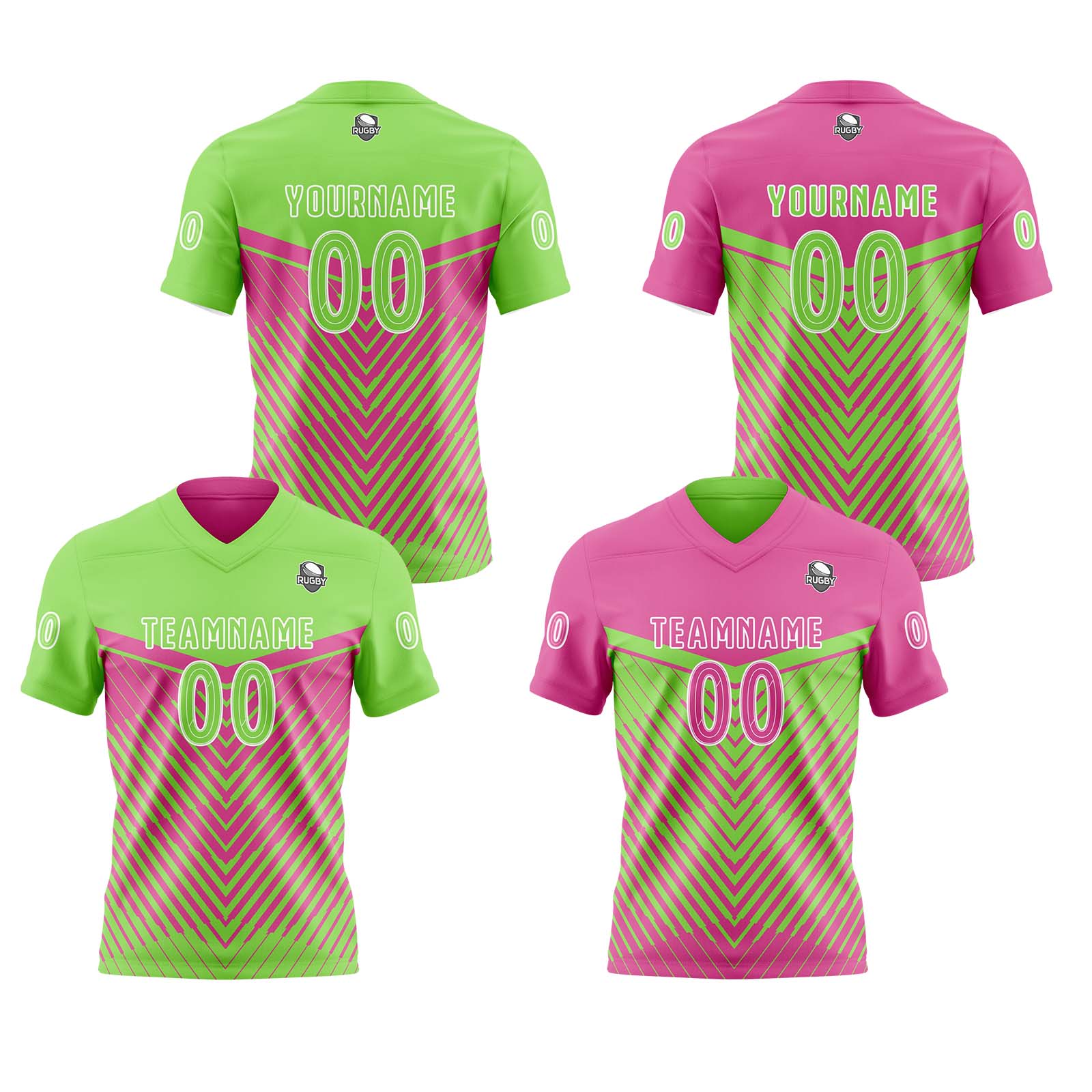 Custom Pink Green Reversible Football Jersey Personalized Gradient Football Shirts for Men Printed Team Name Number Logo