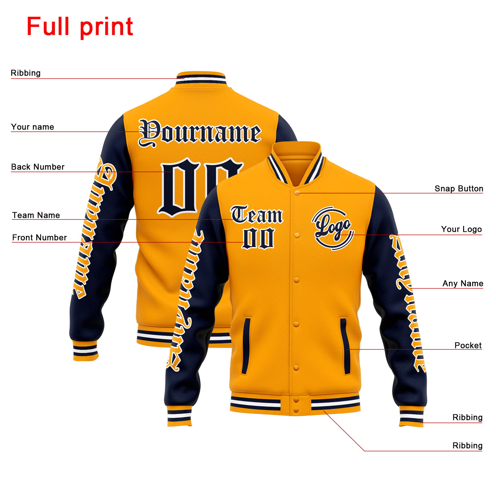 Custom Orange Navy Varsity Jacket for Men Women and Youth with Personalized Letterman Jacket 