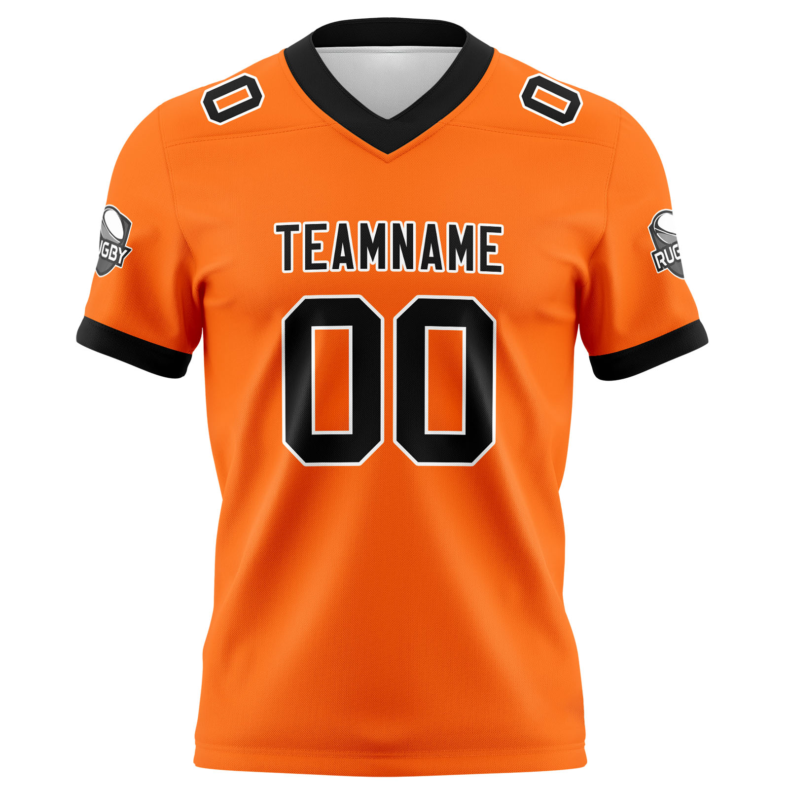 Custom Orange Black Football Jersey Personalized Football Shirts for Men Printed Team Name Number Logo