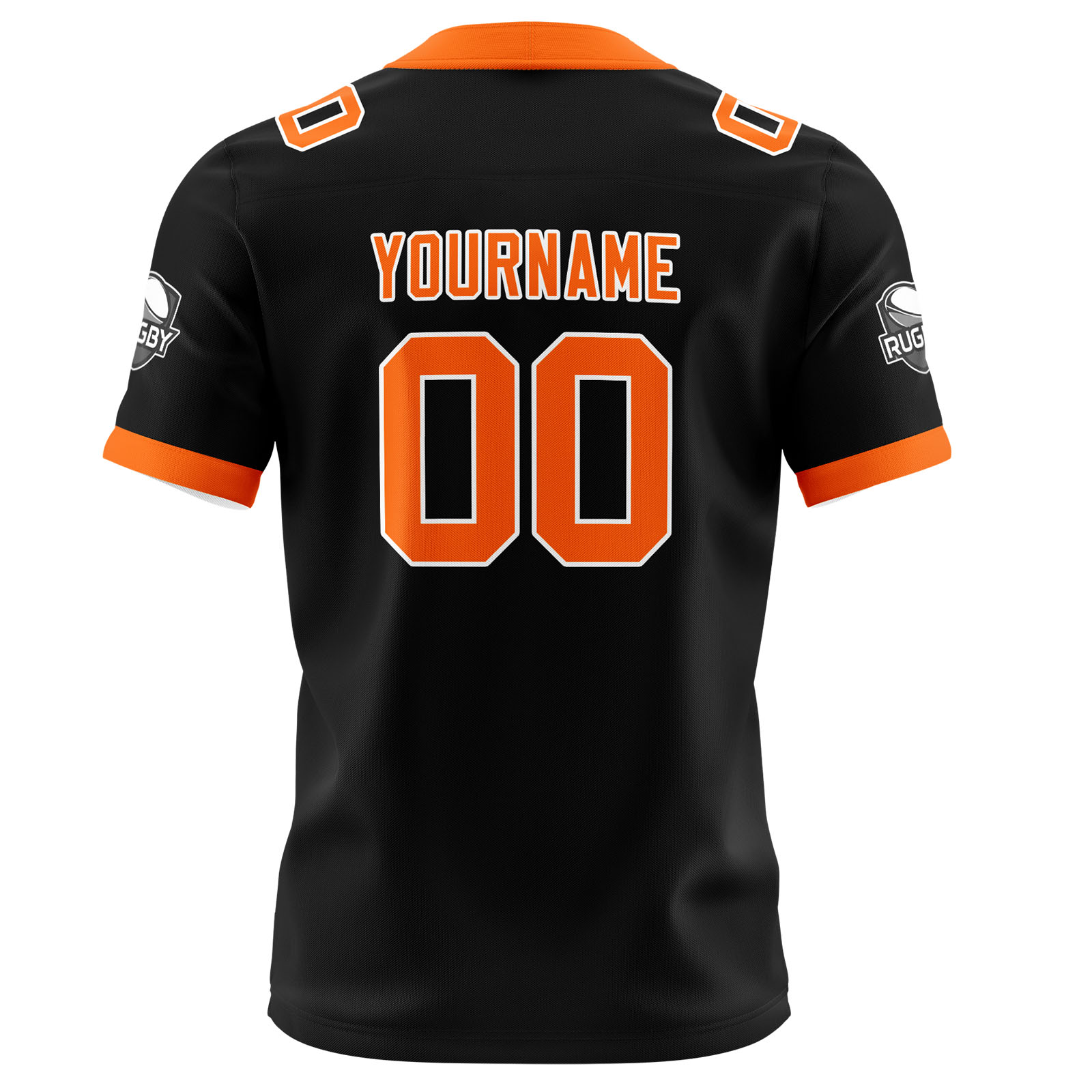 Custom Black Orange Football Jersey Personalized Football Shirts for Men Printed Team Name Number Logo