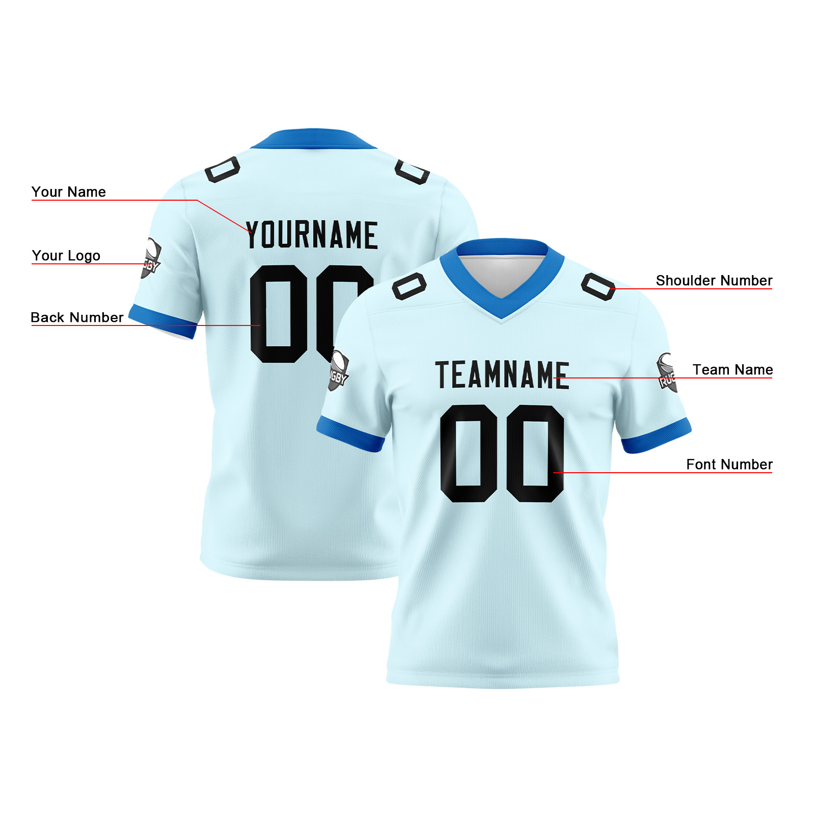 Custom Cyan Black Football Jersey Personalized Football Shirts for Men Printed Team Name Number Logo